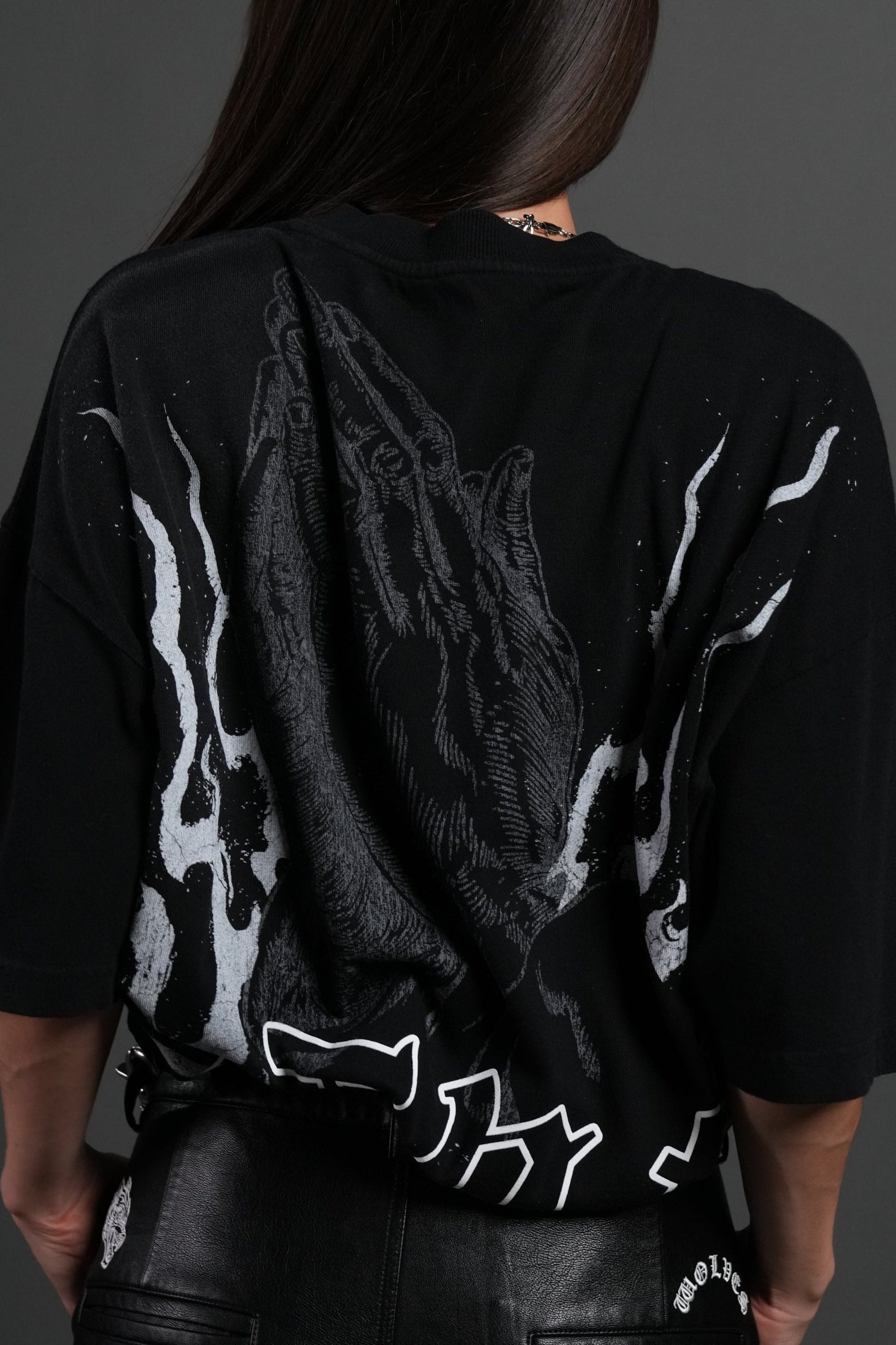 Our Sacrifice Premium Oversized Tee in Black Sun Fade - Image 8