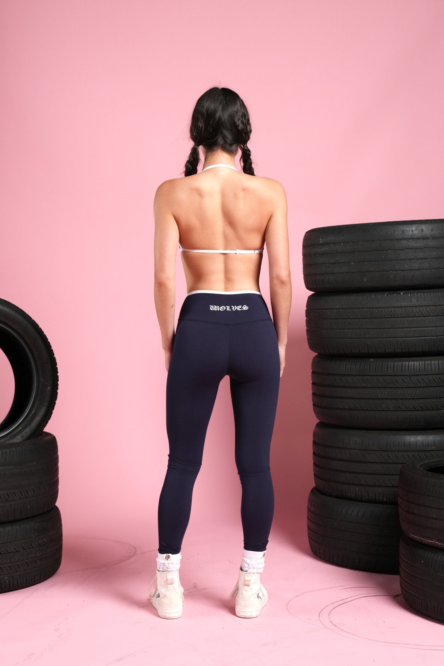 Wolves Kulture Lana Halter Energy Bra in Classic Navy - Image 4