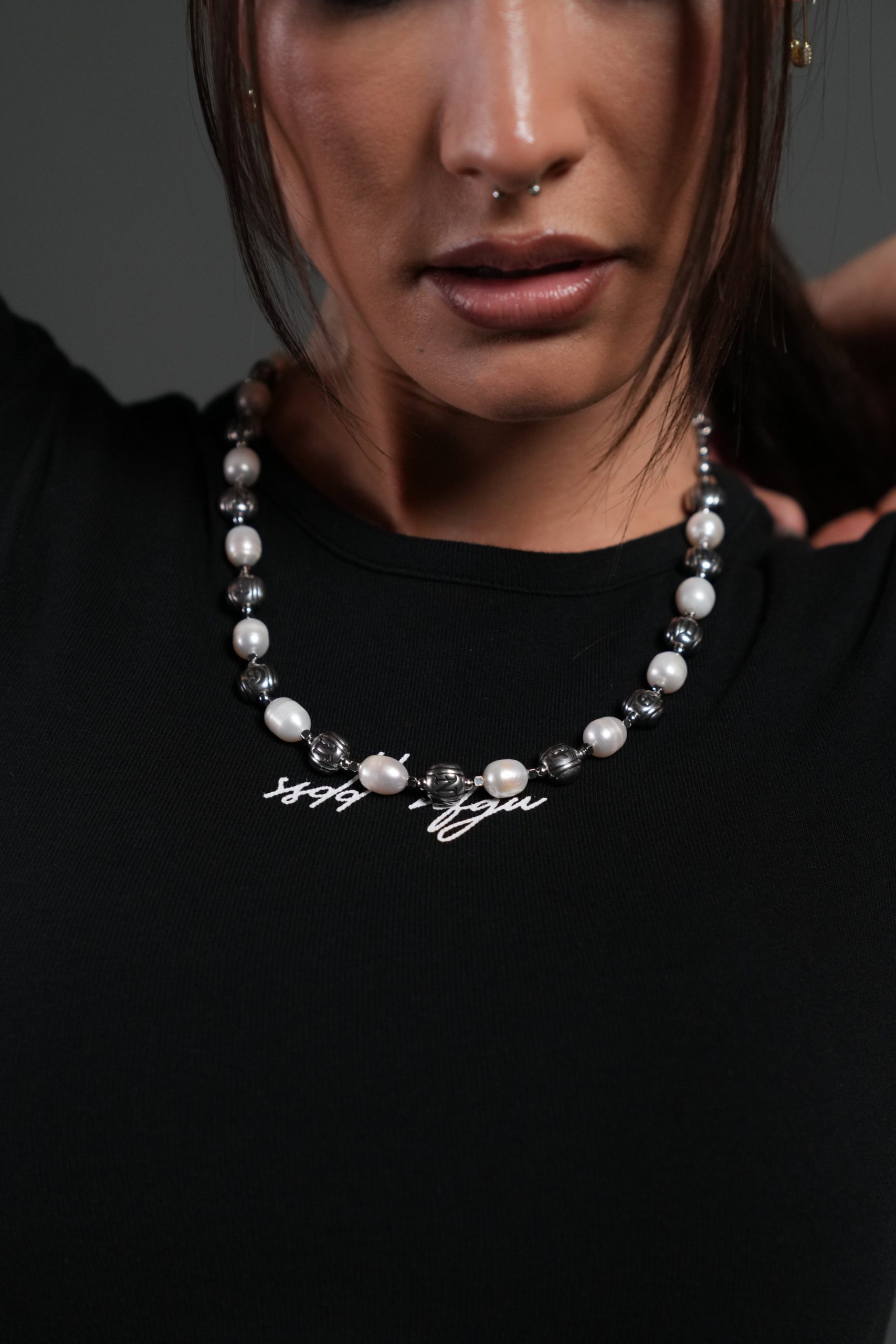 Our Mantra Big Pearl Necklace in Pearl White - Image 6