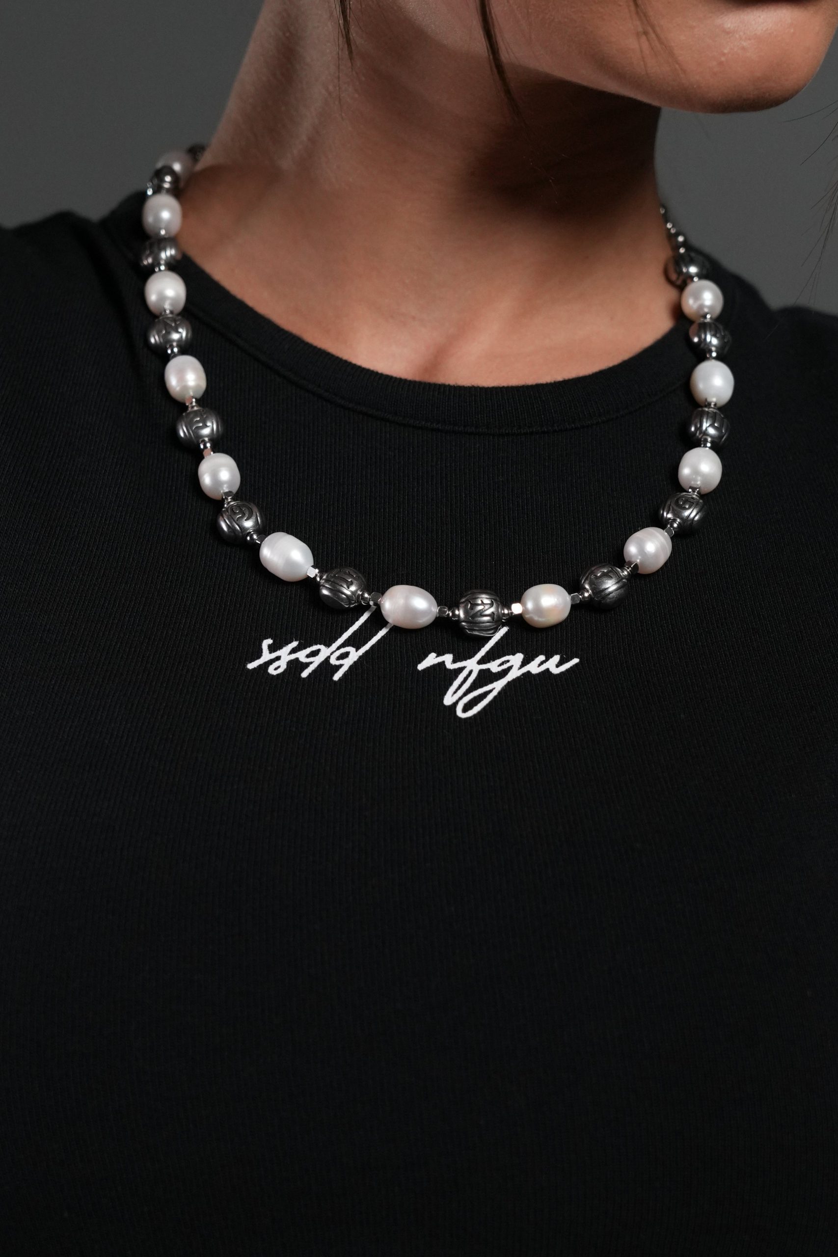 Our Mantra Big Pearl Necklace in Pearl White - Image 7