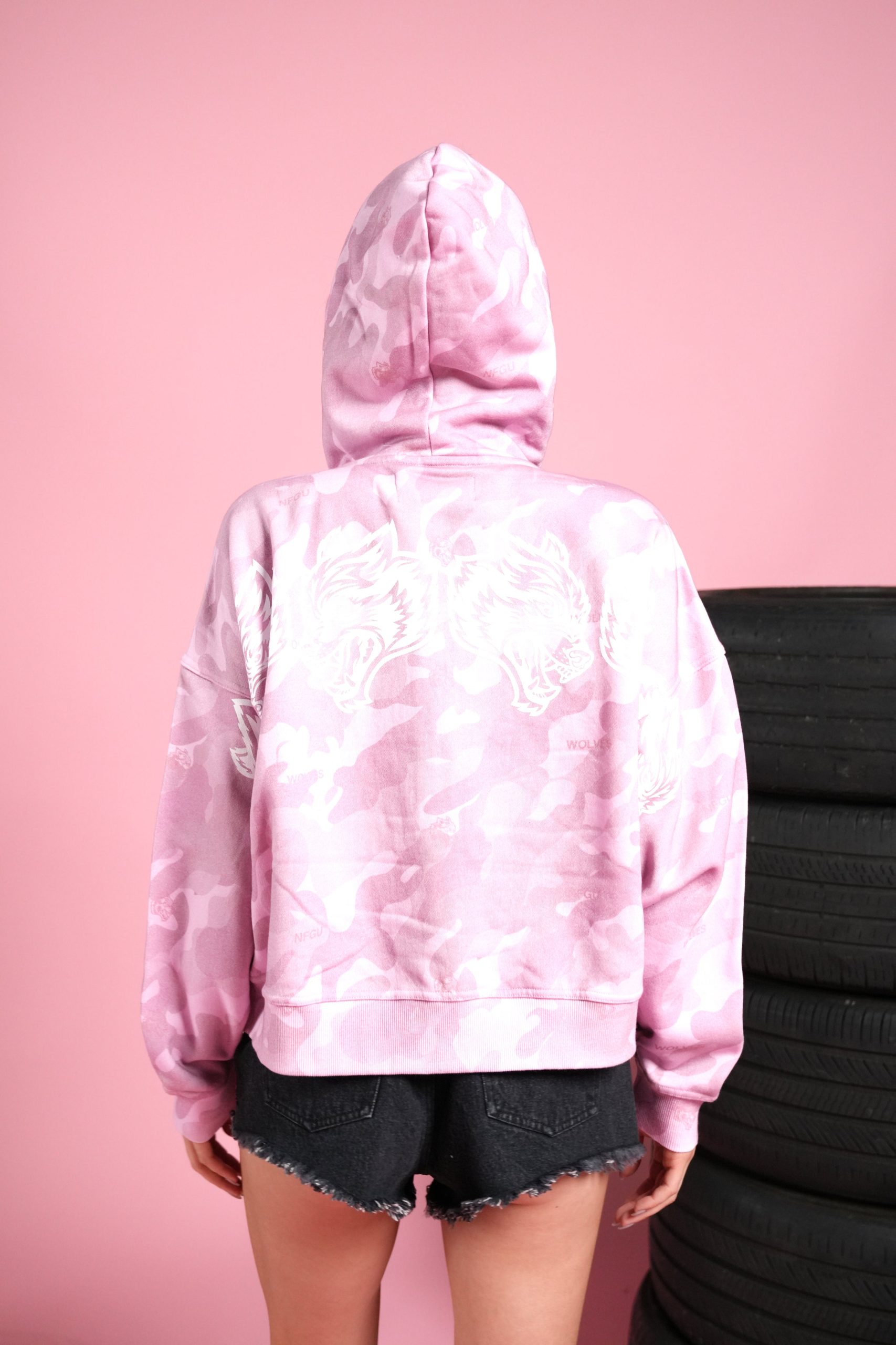 DSVD Legacy Vex Double Zip Hoodie in DSVD Bubblegum Camo - Image 2