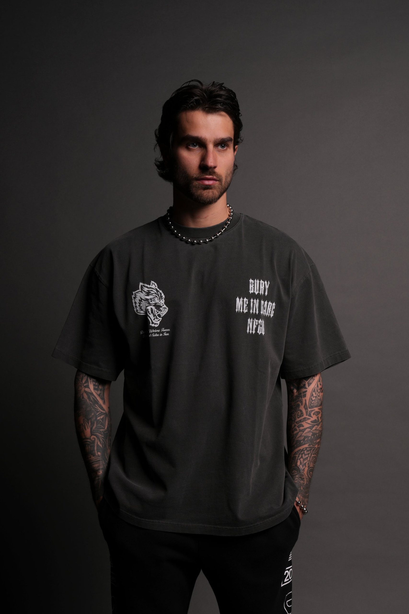 Bury Me In Darc Grunge Tee in Wolf Gray - Image 2