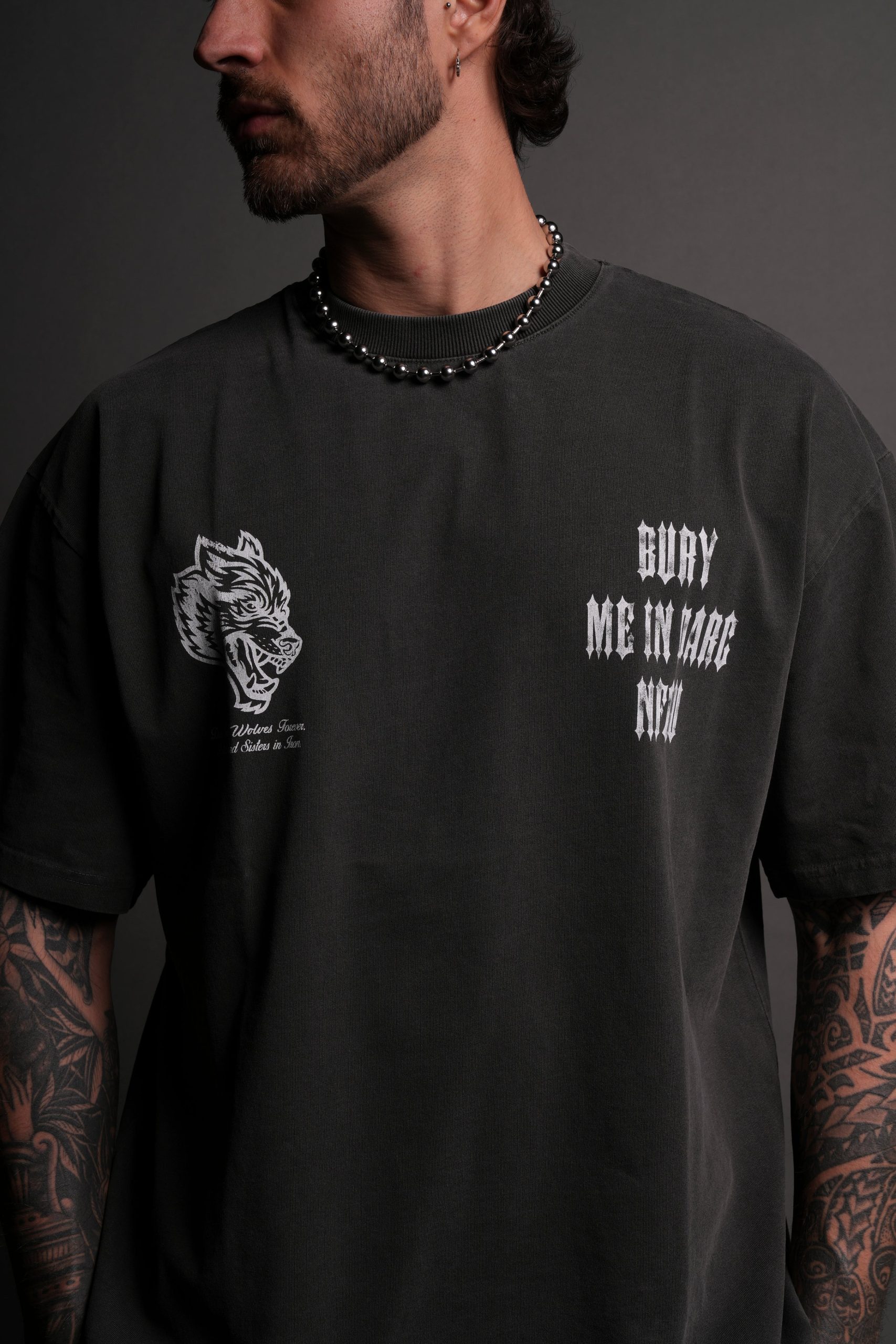 Bury Me In Darc Grunge Tee in Wolf Gray - Image 7