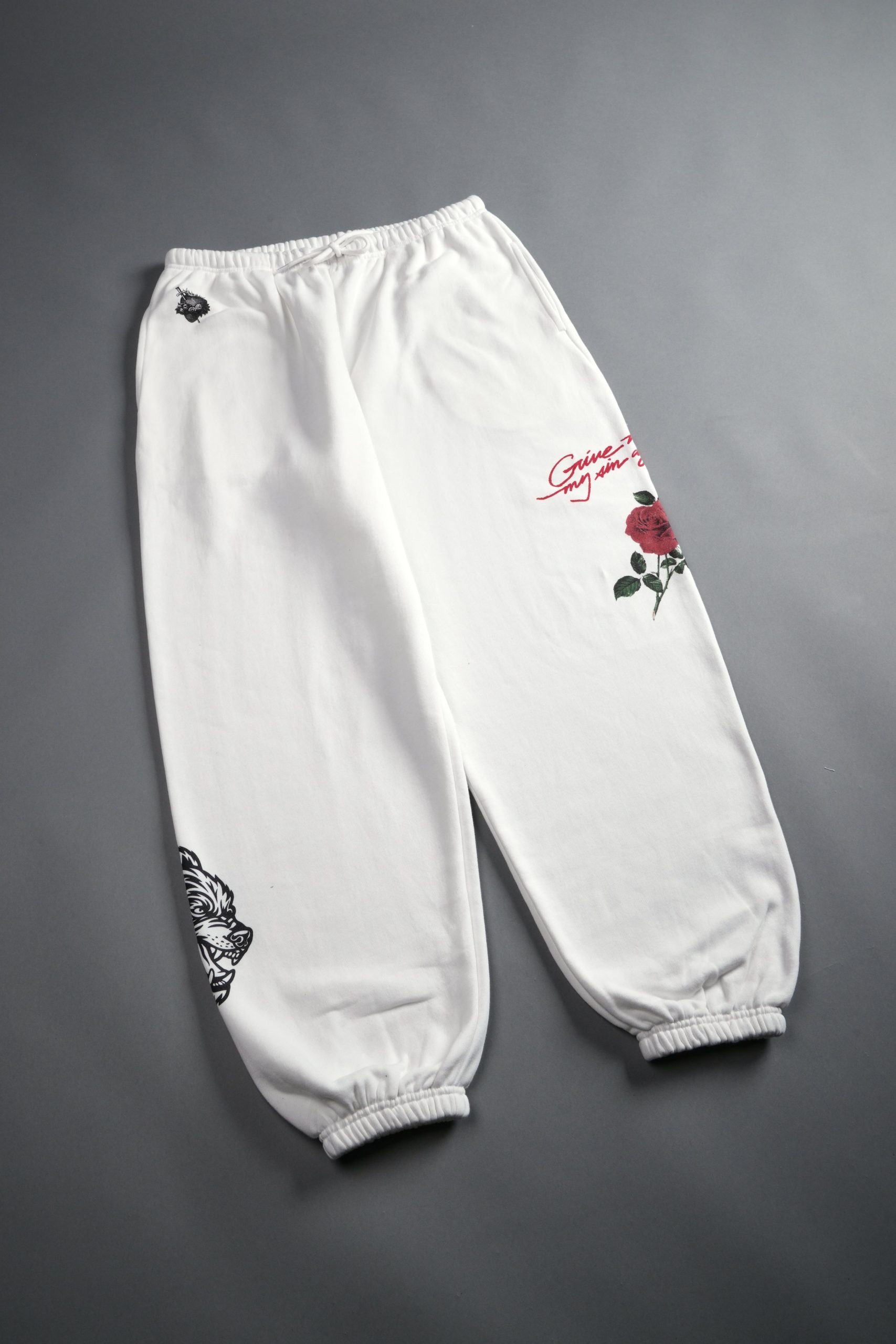 Sin Again Unisex Lightweight Lounger Sweat Pants in Cream - Image 6