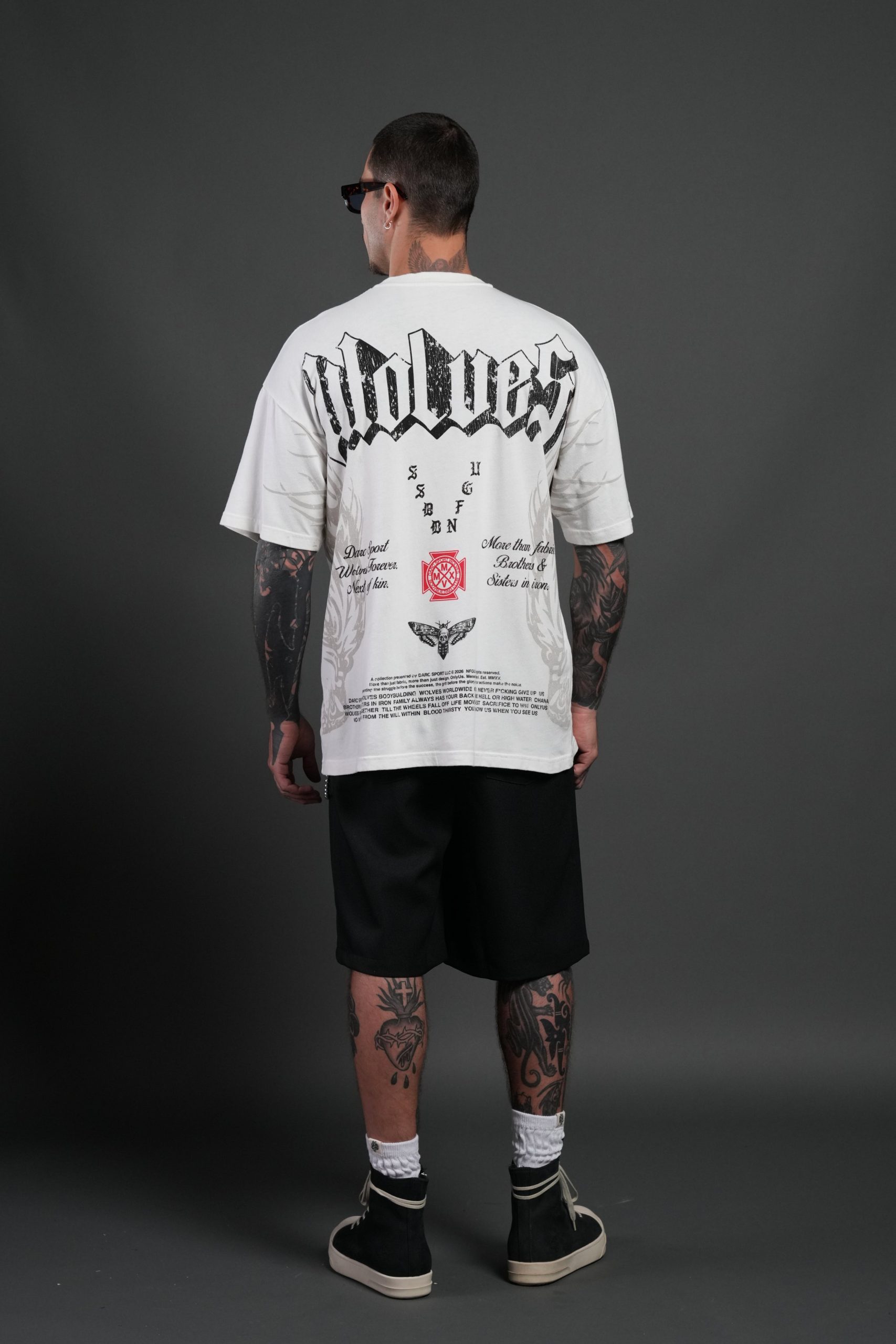 Wlvs Fire Premium Oversized Tee in Cream - Image 6