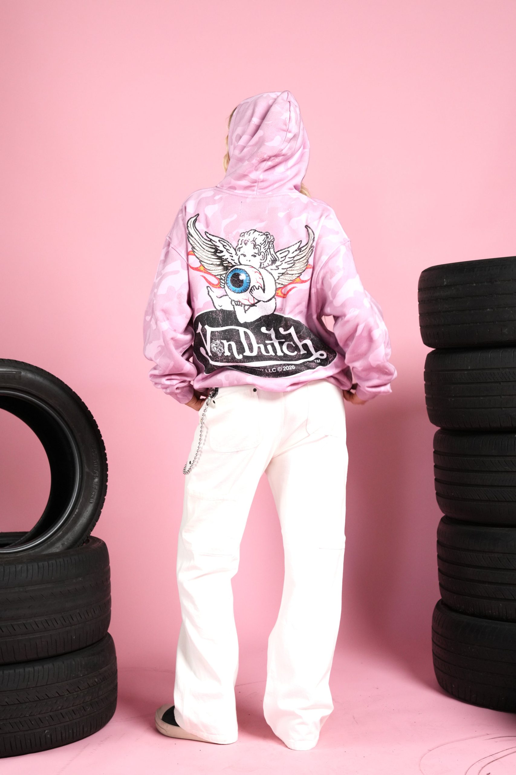 Von Wild Pierce Hoodie in Dsvd Bubblegum Camo - Image 6