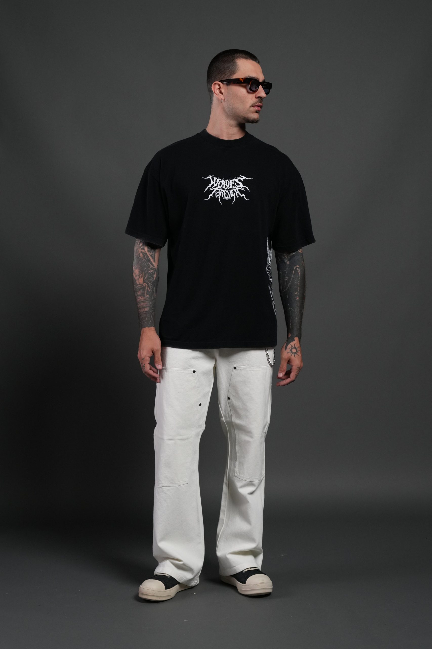 Work In Silence NFGU Premium Oversized Tee in Black - Image 5