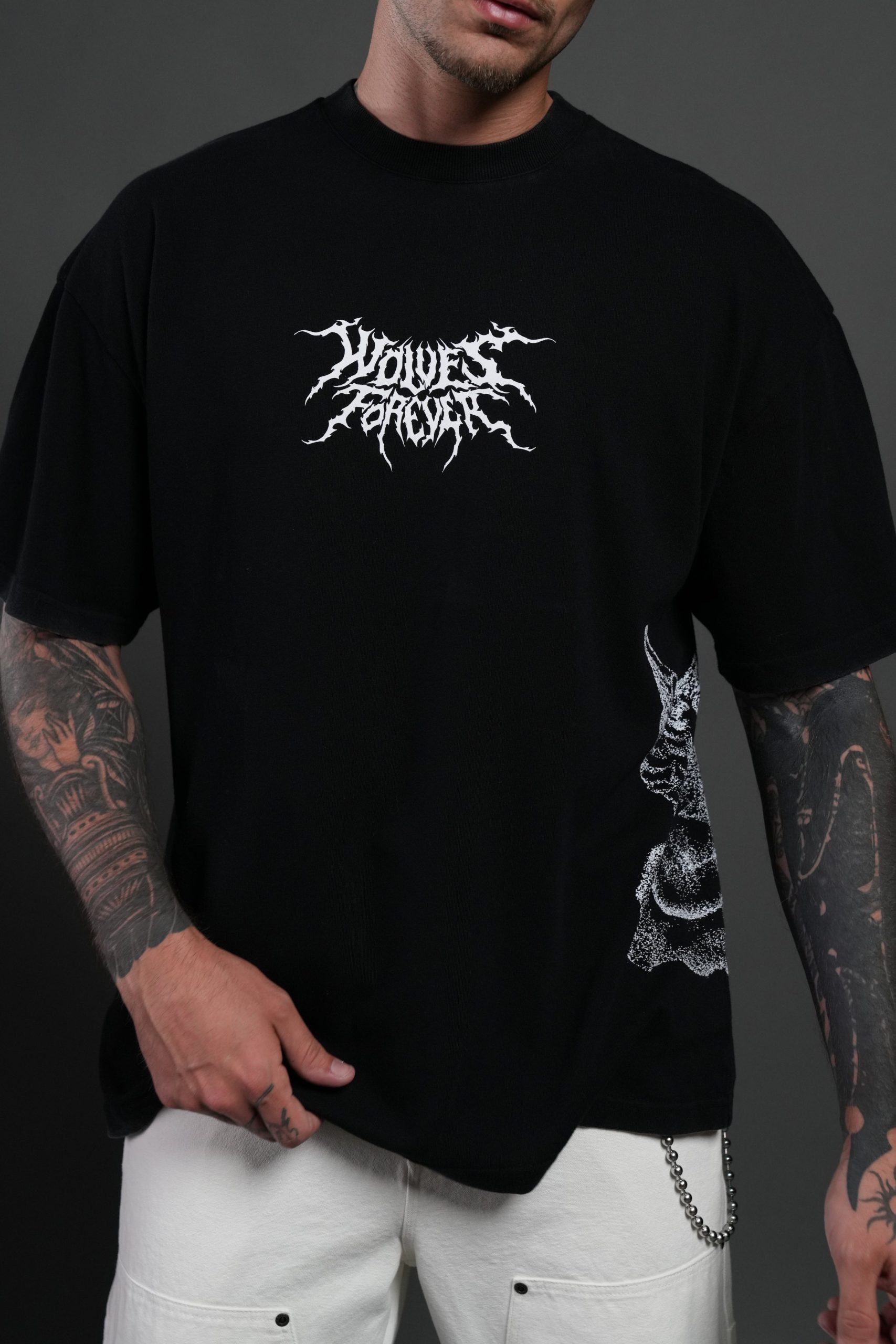 Work In Silence NFGU Premium Oversized Tee in Black - Image 7