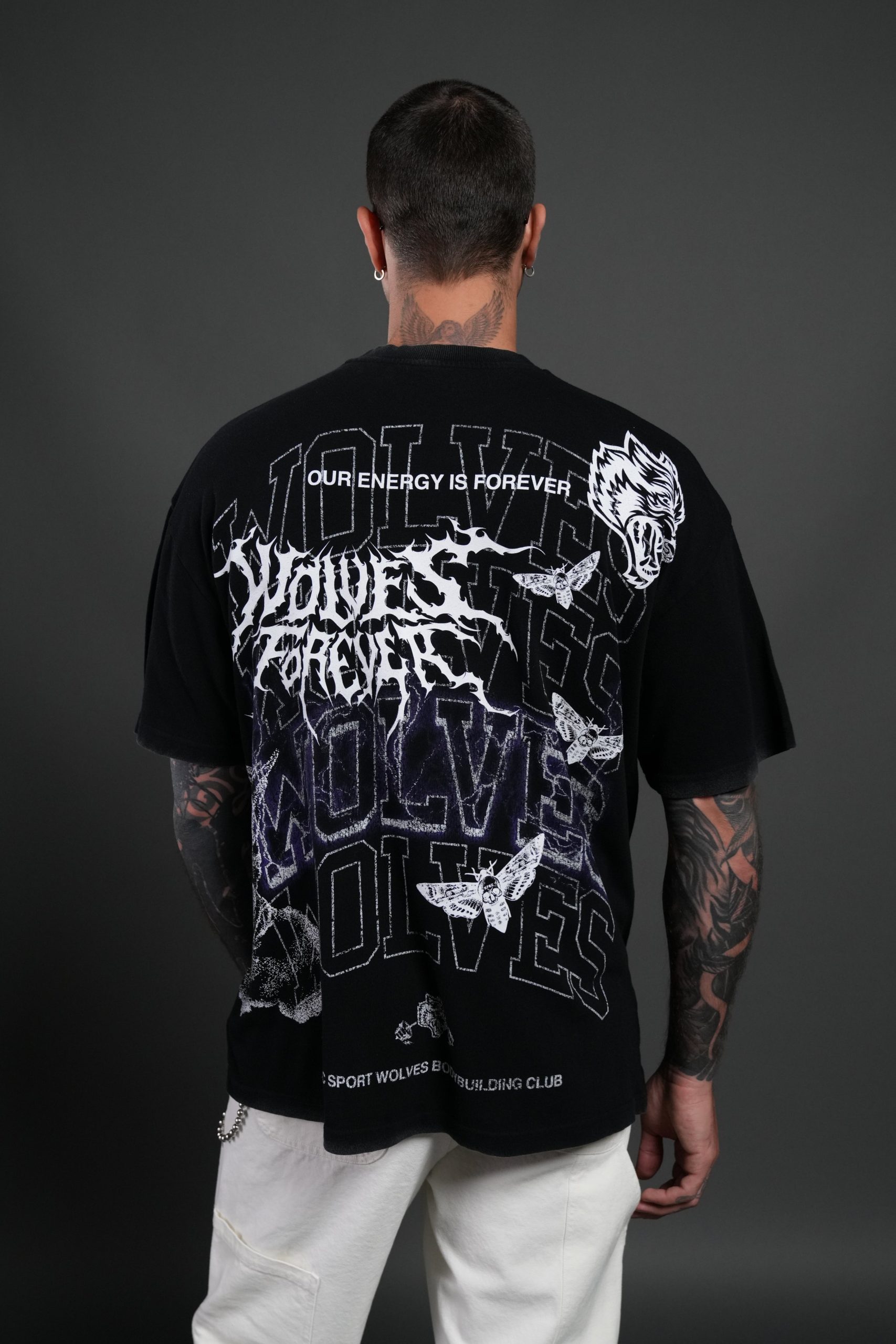 Work In Silence NFGU Premium Oversized Tee in Black - Image 4