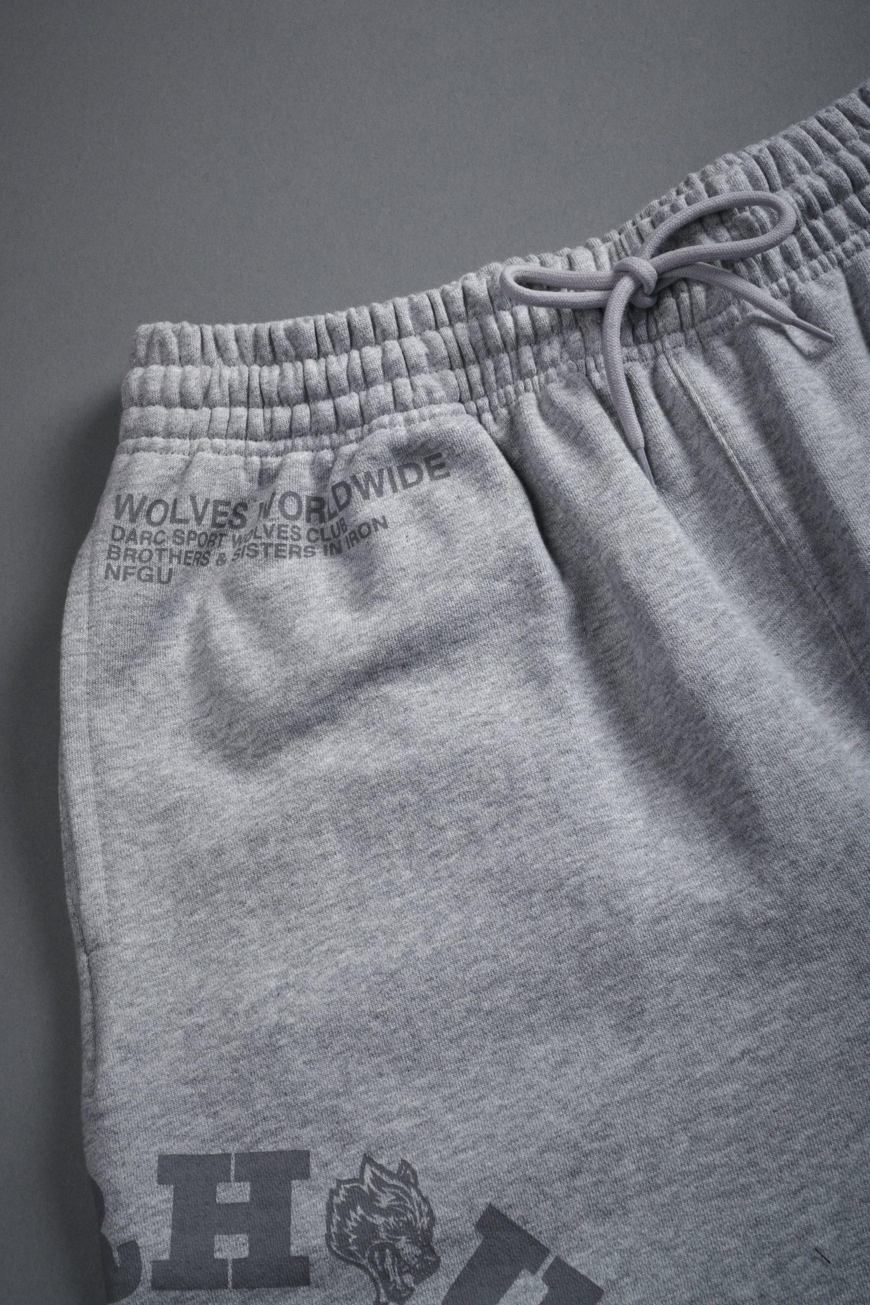 Powerhouse of the Wolves Grunge Brock Sweat Shorts in Light Athletic Gray - Image 10