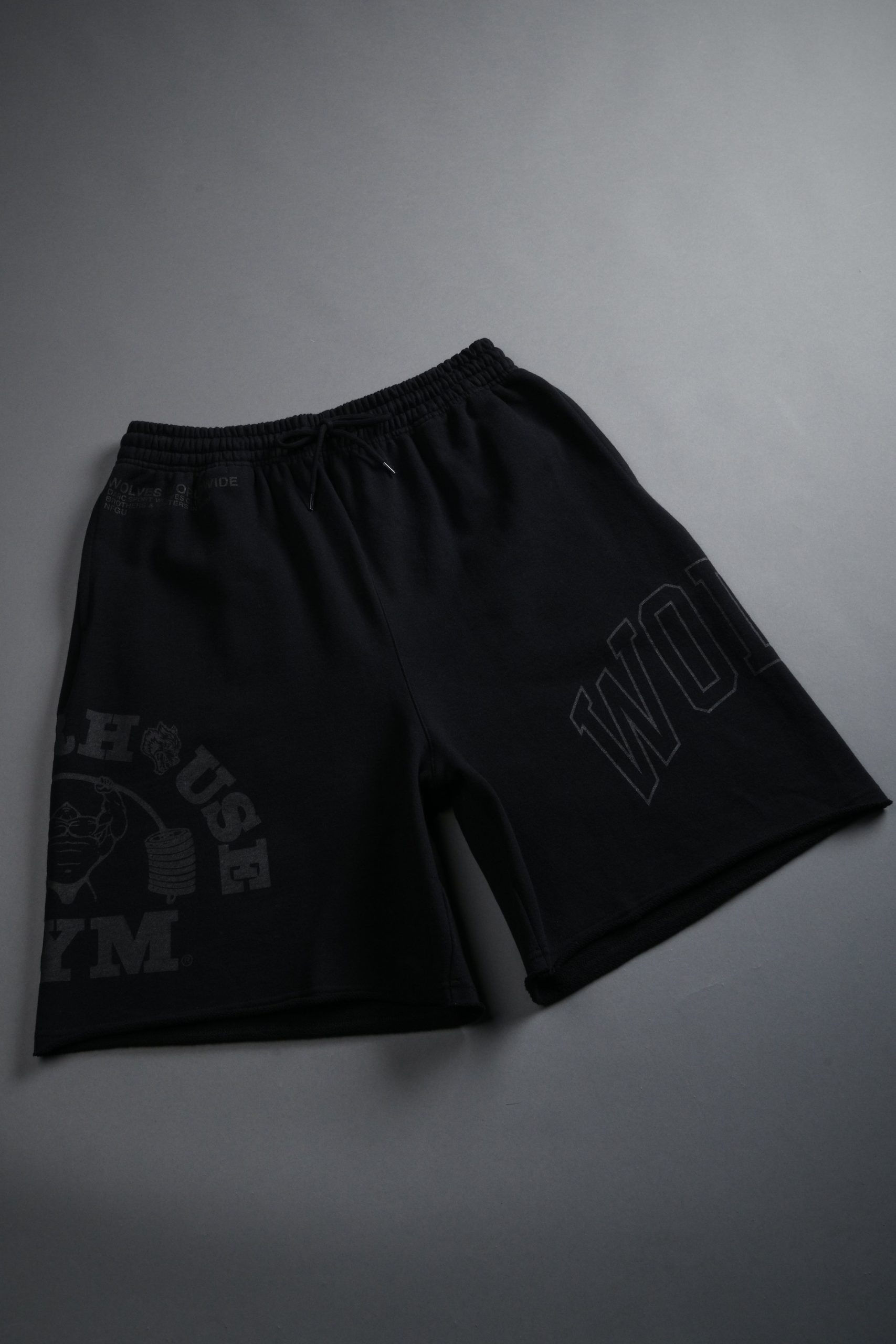 Powerhouse of the Wolves Grunge Brock Sweat Shorts in Black - Image 6