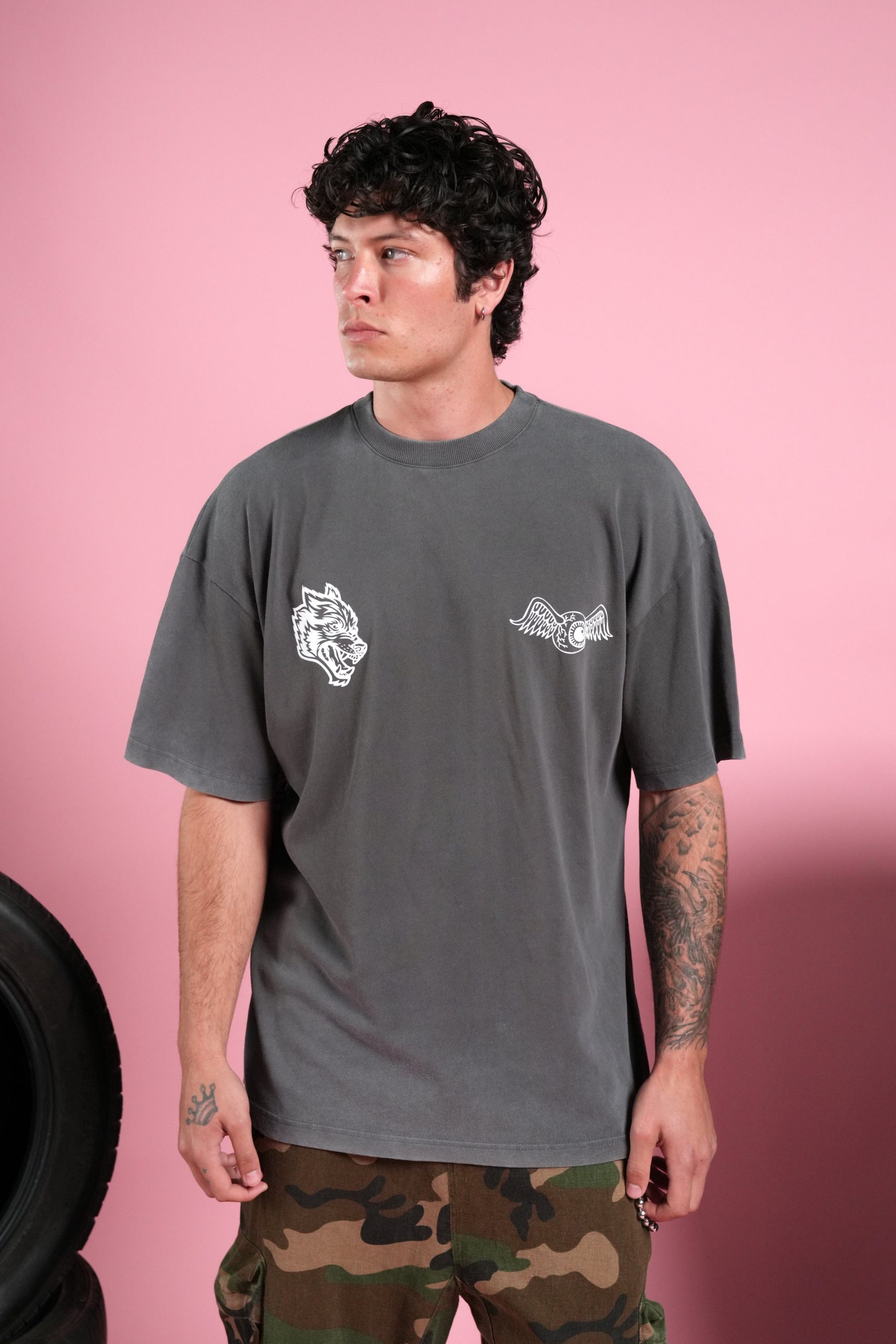 Kulture Klash V2 Premium Oversized Tee in Wolf Gray - Image 2