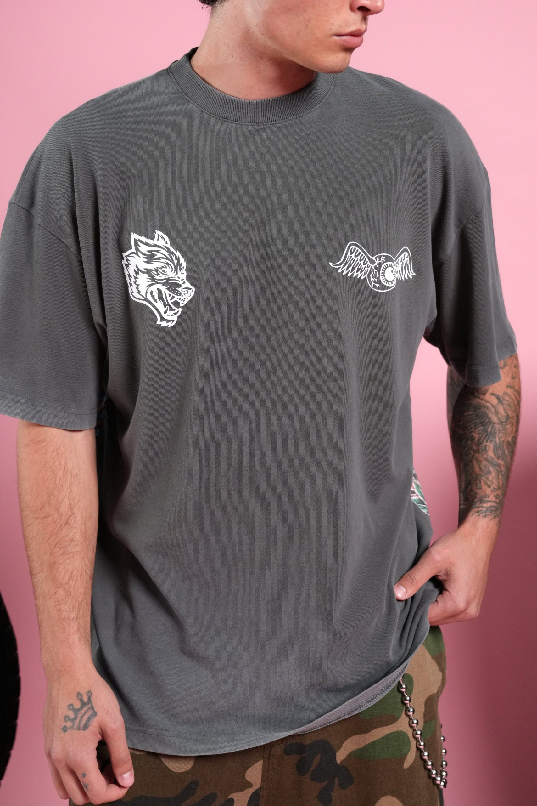 Kulture Klash V2 Premium Oversized Tee in Wolf Gray - Image 7