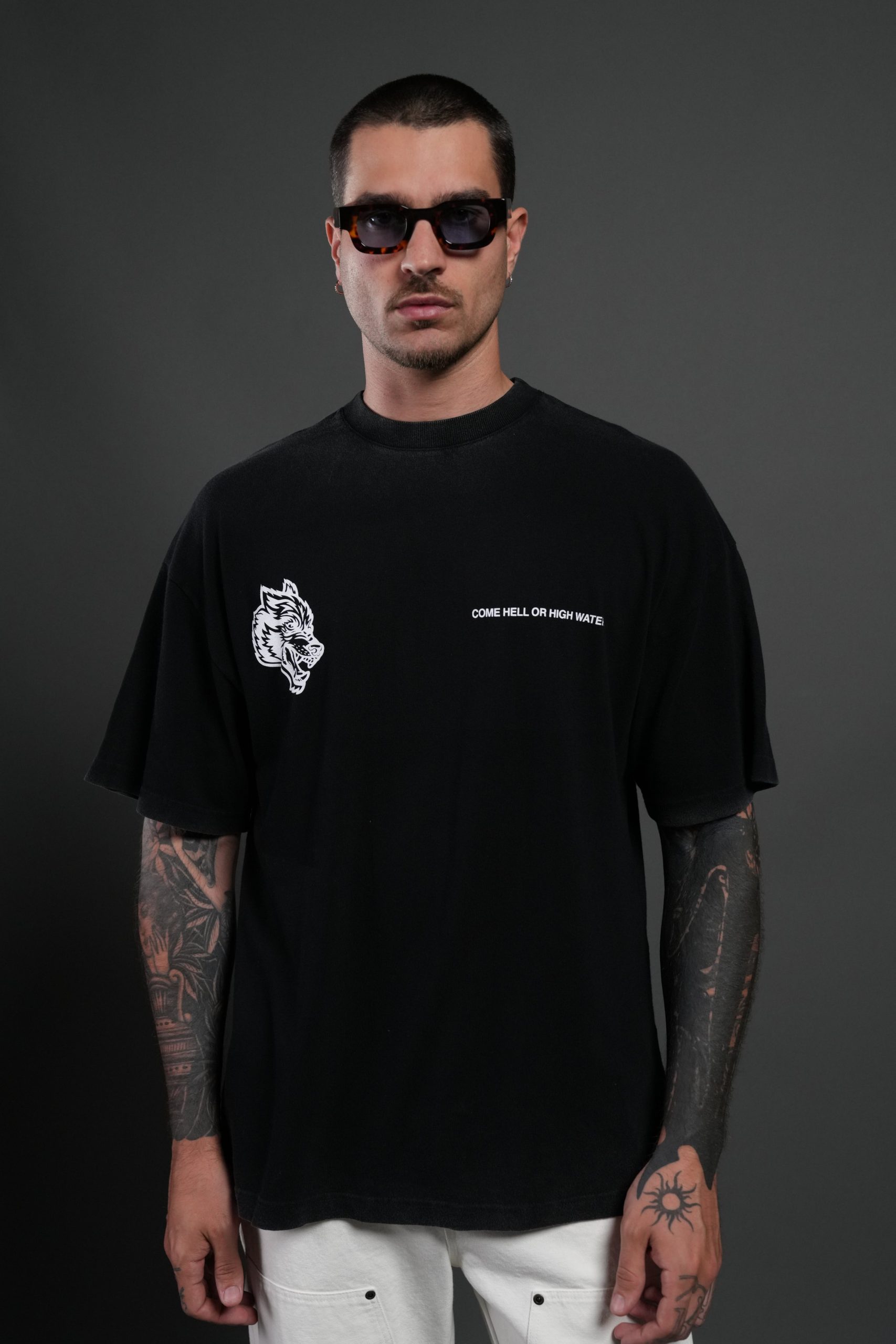 Come Hell Or High Water NFGU Premium Oversized Tee in Black - Image 2