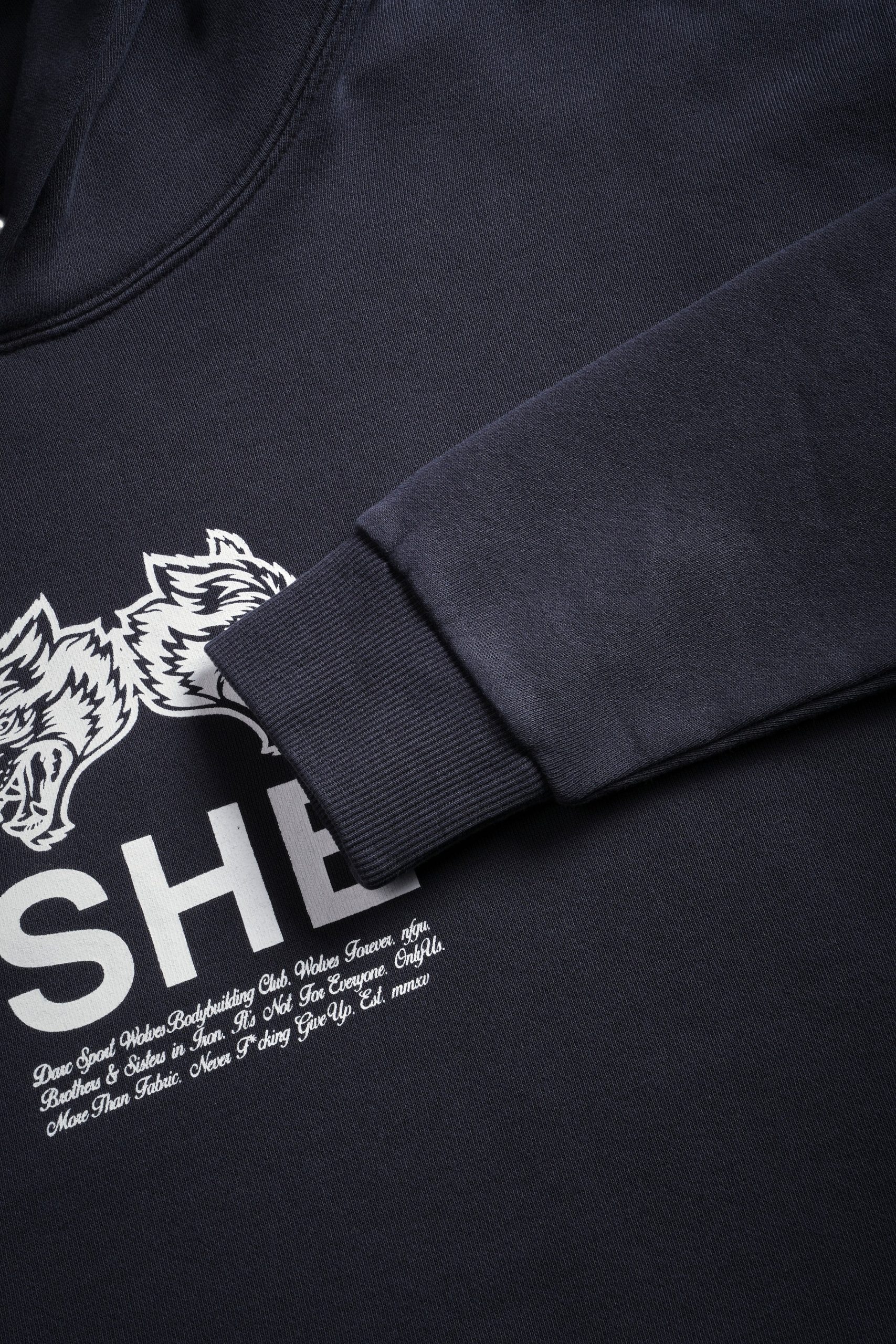 Gritty Pierce (Cropped) Hoodie in Midnight Blue - Image 6