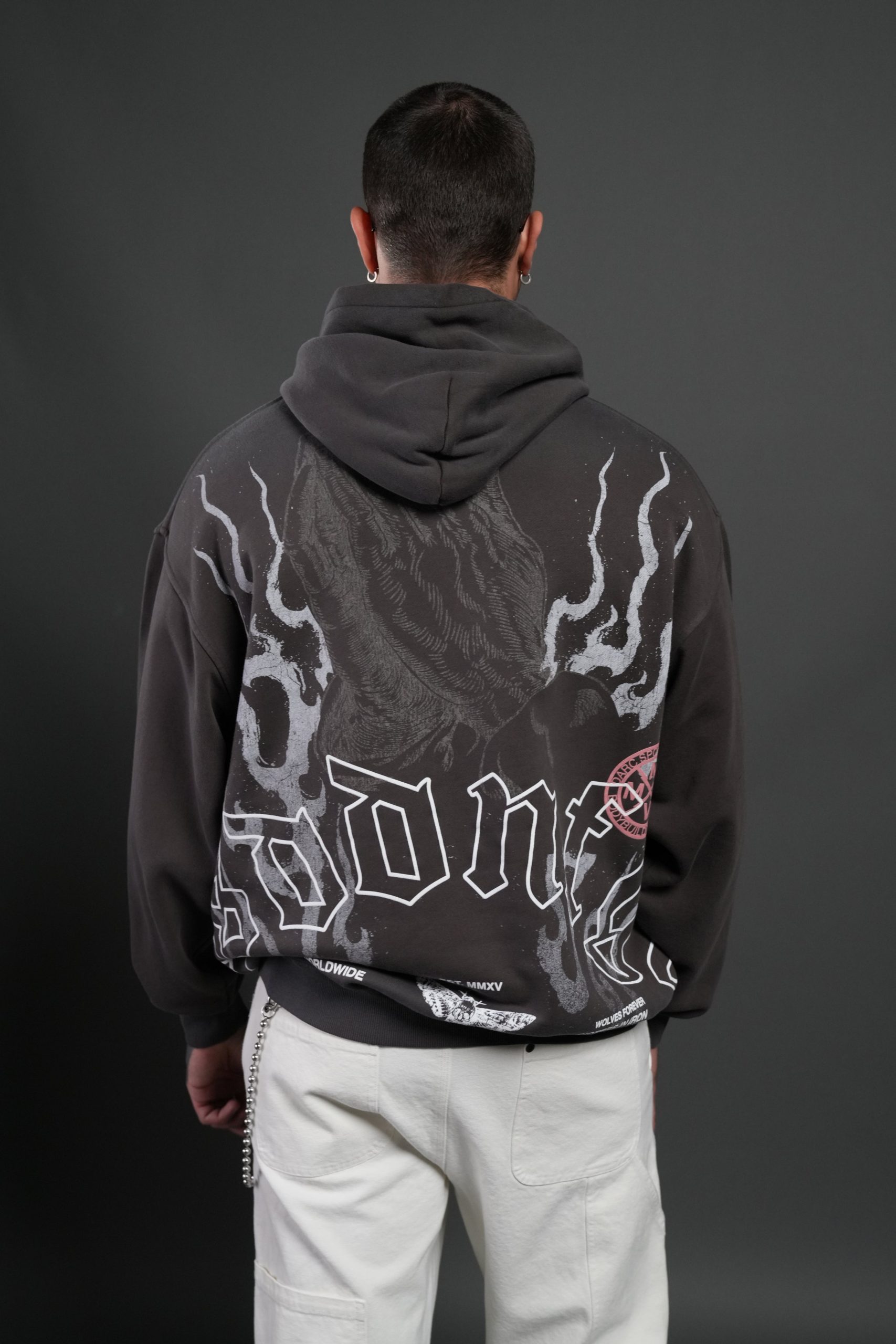 Our Sacrifice Pierce Hoodie in Darc Brown Drift Wash - Image 4
