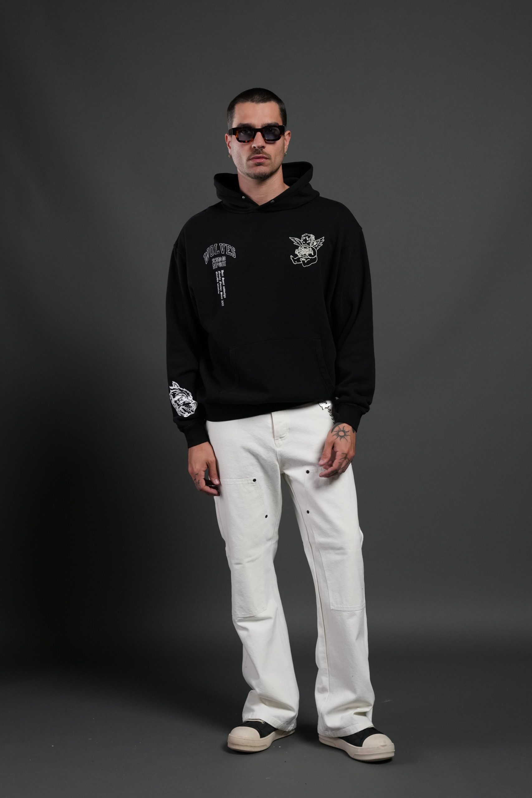 Wolves Club Cherub Pierce Hoodie in Black - Image 5