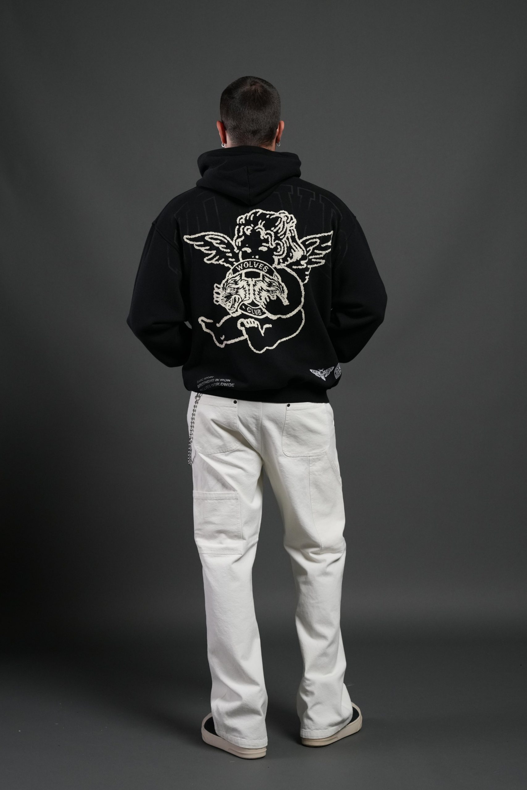 Wolves Club Cherub Pierce Hoodie in Black - Image 6