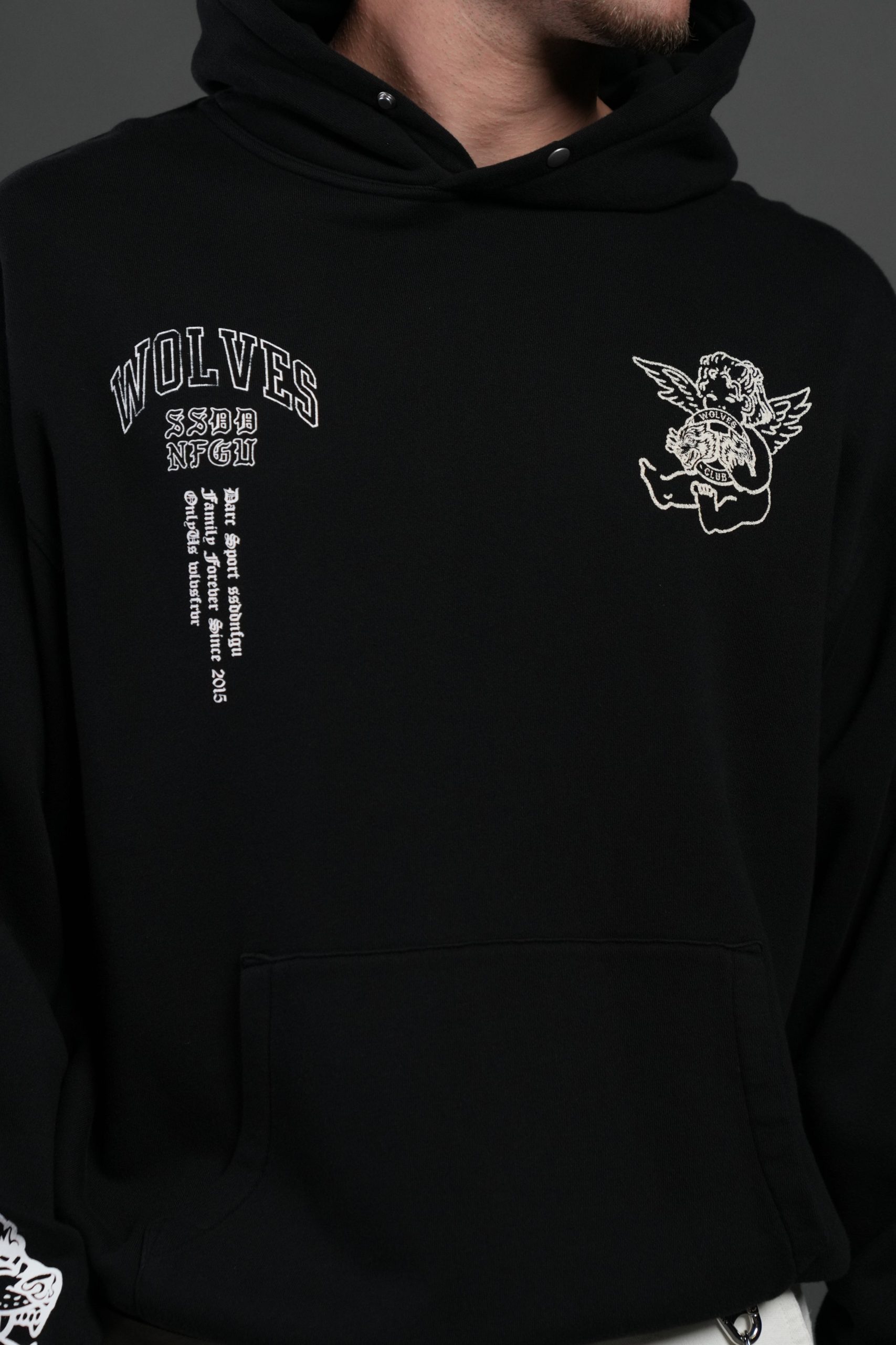 Wolves Club Cherub Pierce Hoodie in Black - Image 8