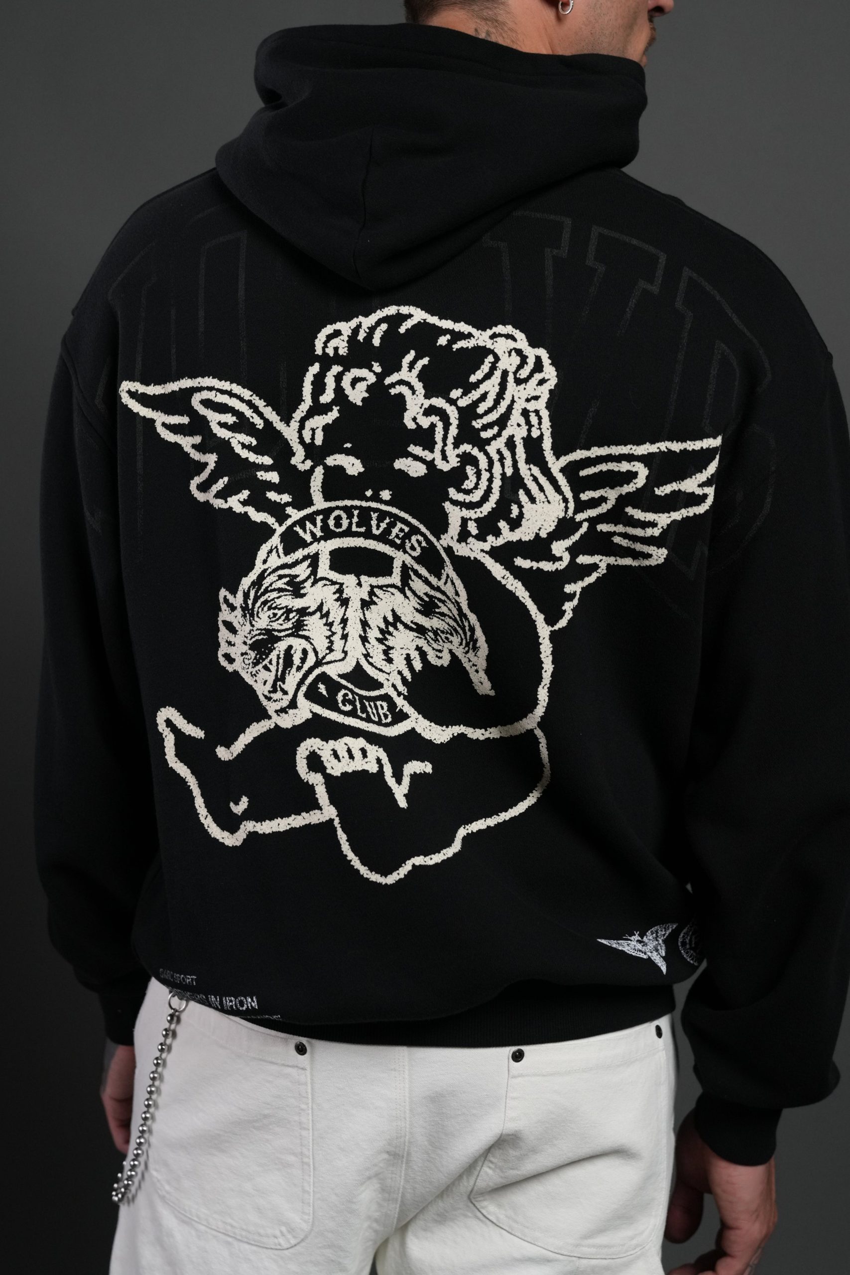 Wolves Club Cherub Pierce Hoodie in Black - Image 7