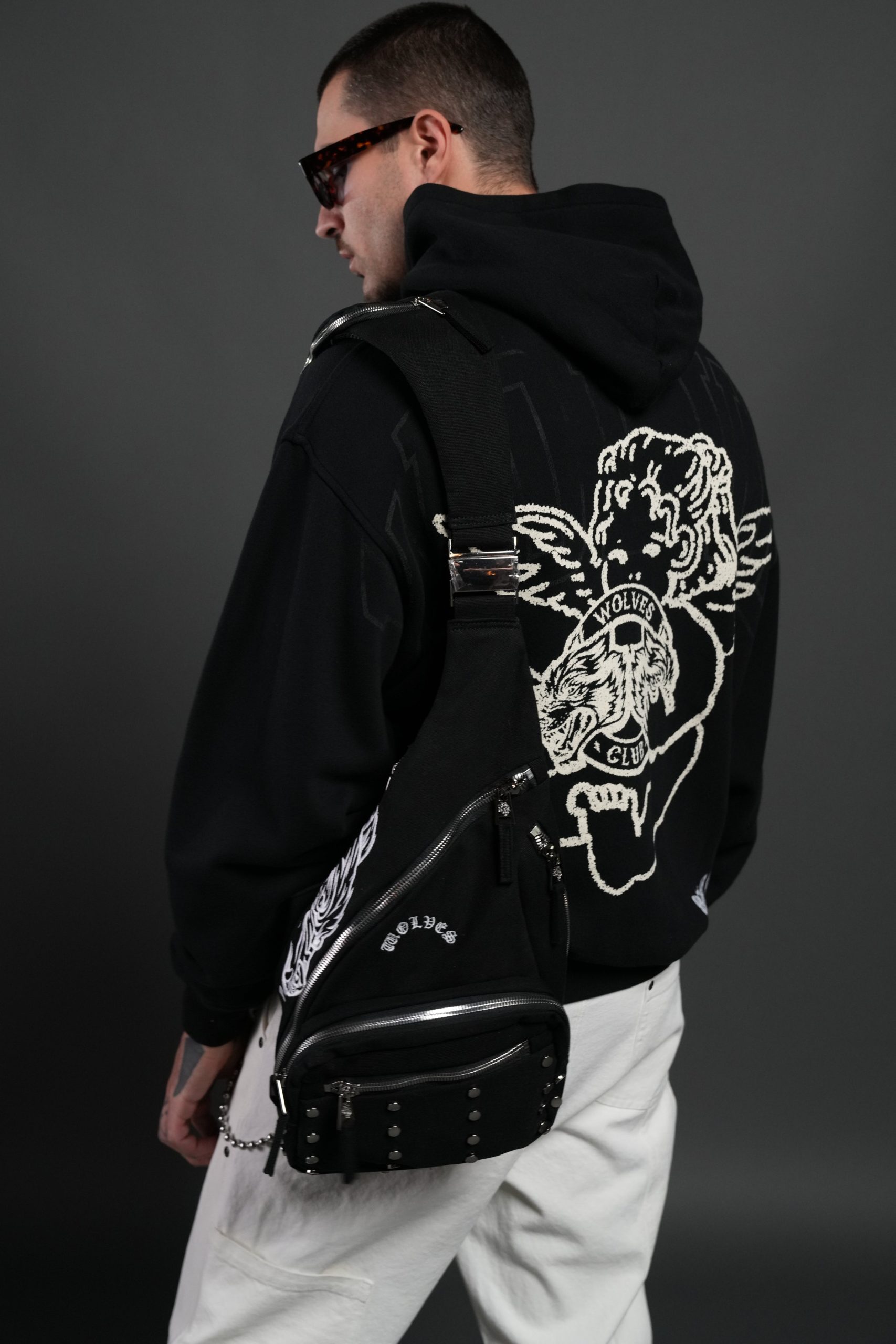 Wolves Club Cherub Pierce Hoodie in Black - Image 4