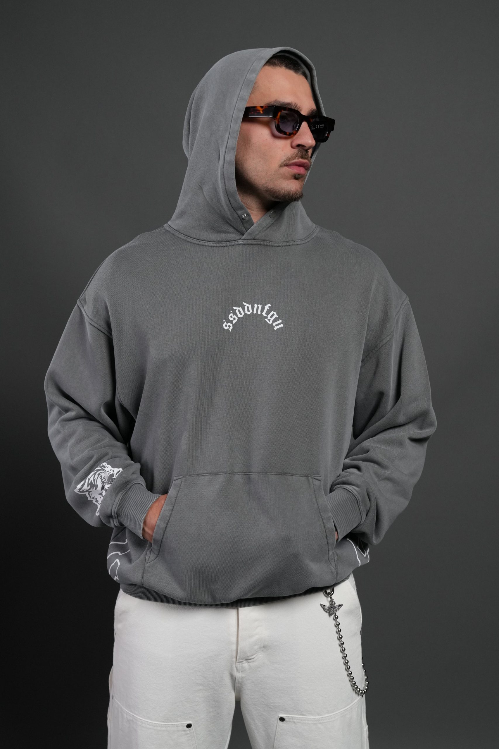 Our Sacrifice Pierce Hoodie in Slate Gray - Image 2