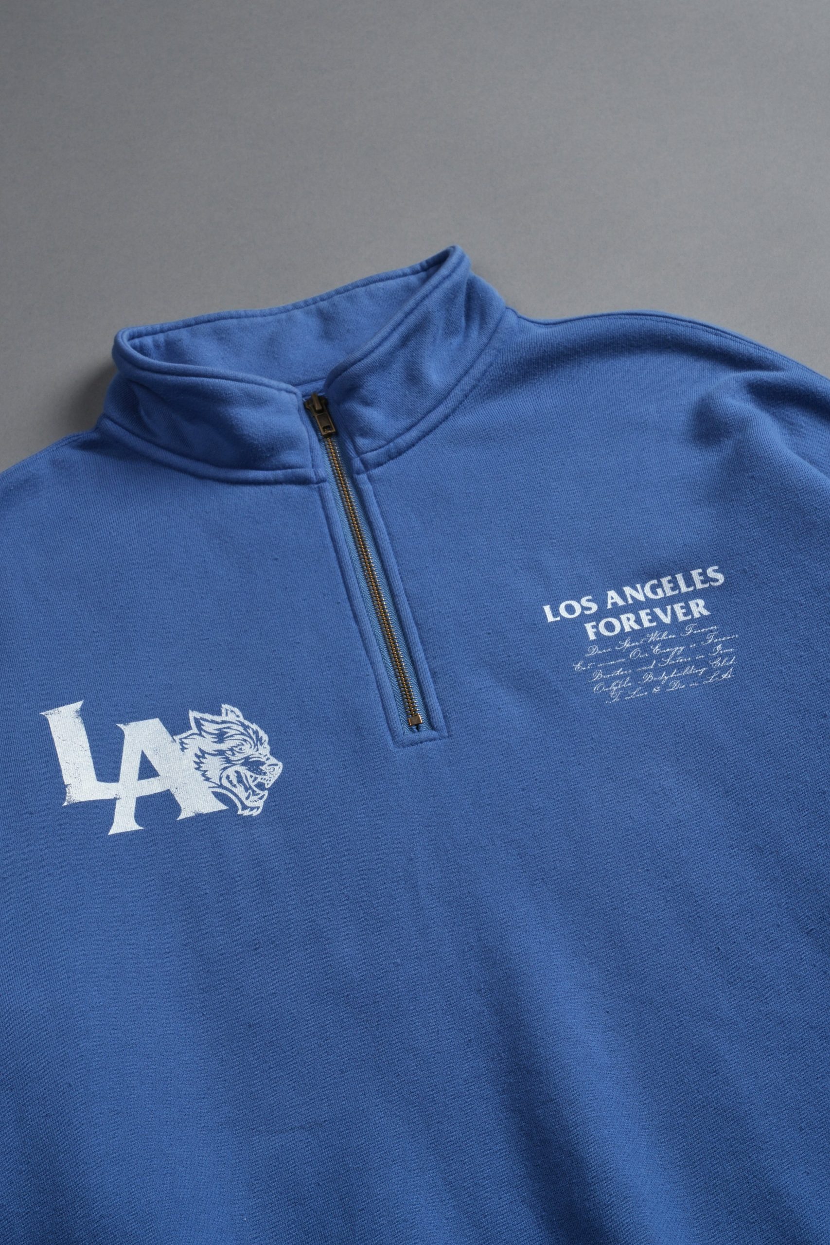 La Wolves V2 Duke 1/4 Zip Mock Neck in La Blue - Image 10