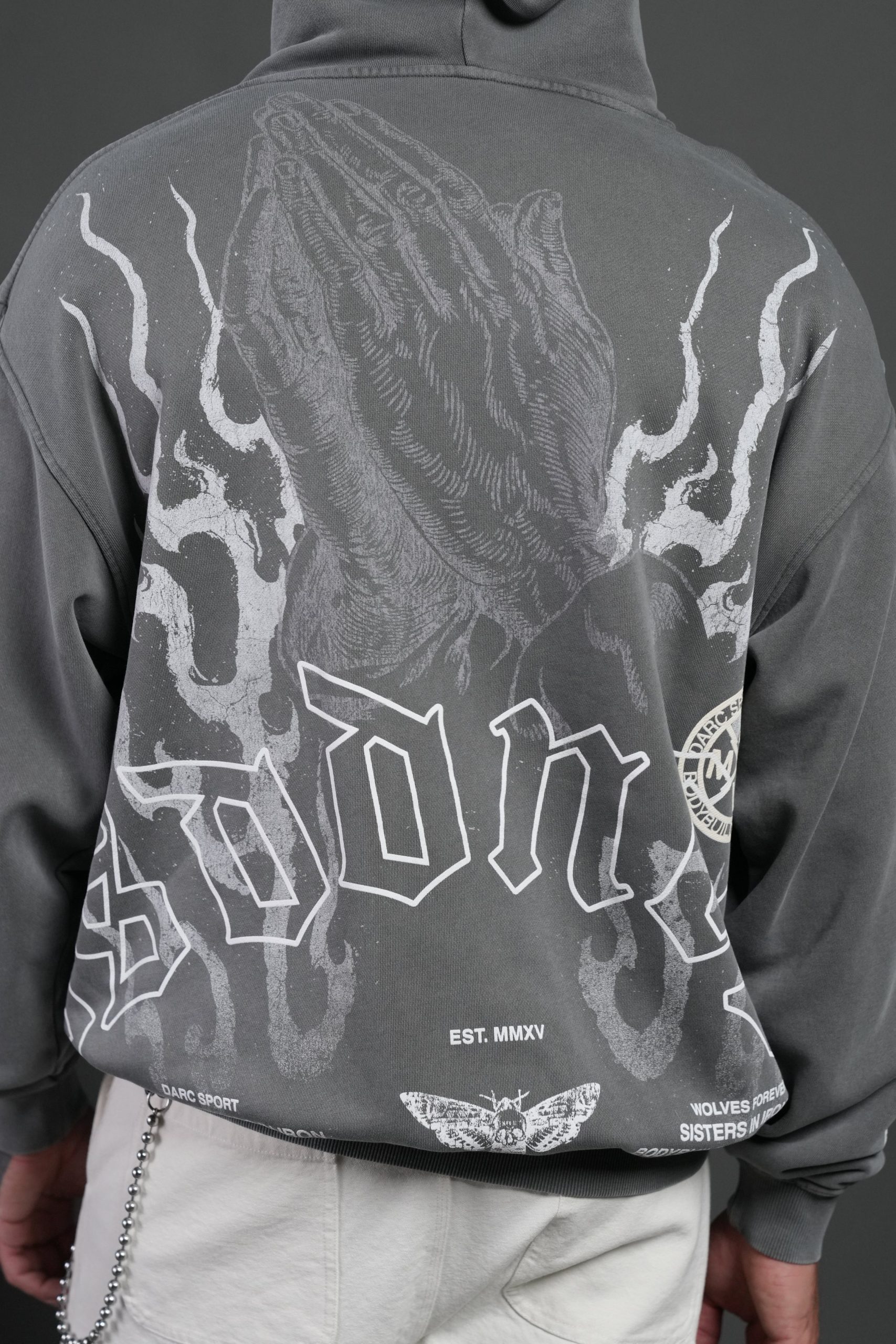 Our Sacrifice Pierce Hoodie in Slate Gray - Image 8