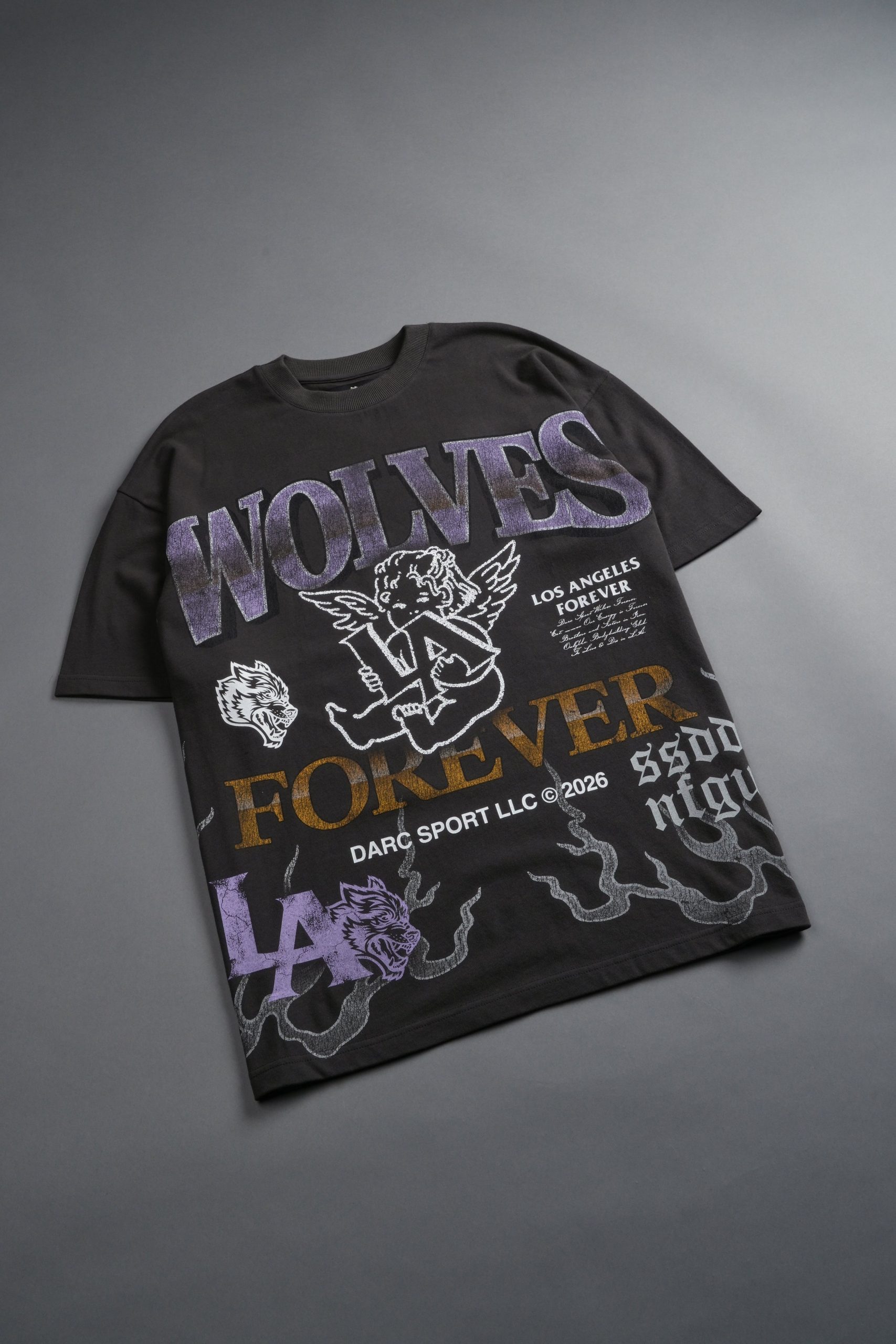La Heritage Premium Oversized Tee in Wolf Gray - Image 15
