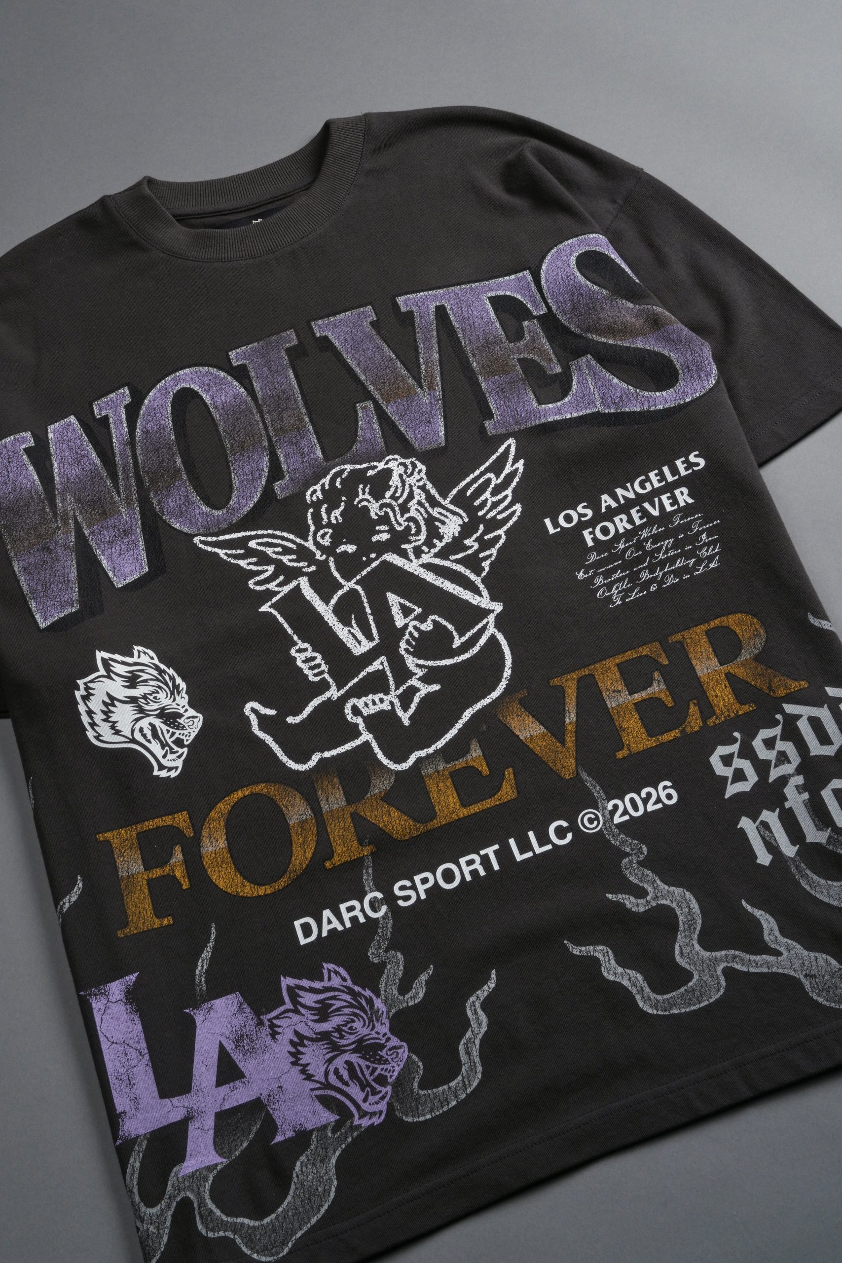 La Heritage Premium Oversized Tee in Wolf Gray - Image 16