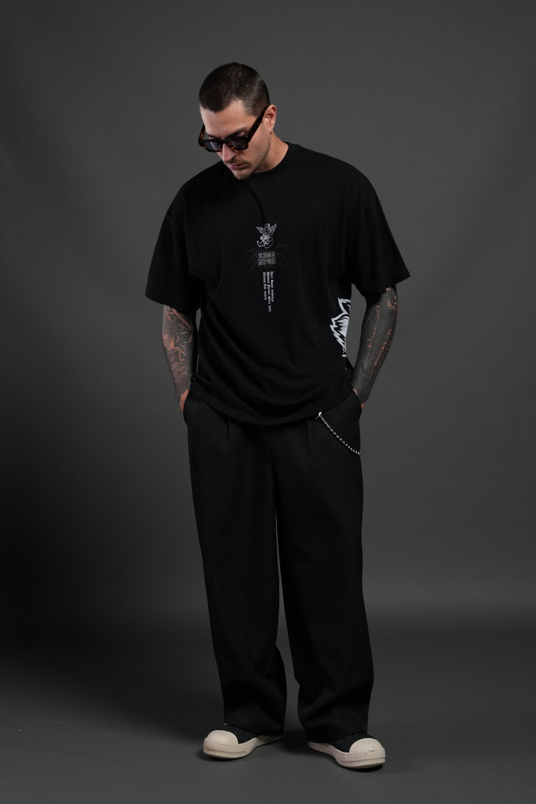 No Weapon Hesh Premium Oversized Tee in Black - Image 6