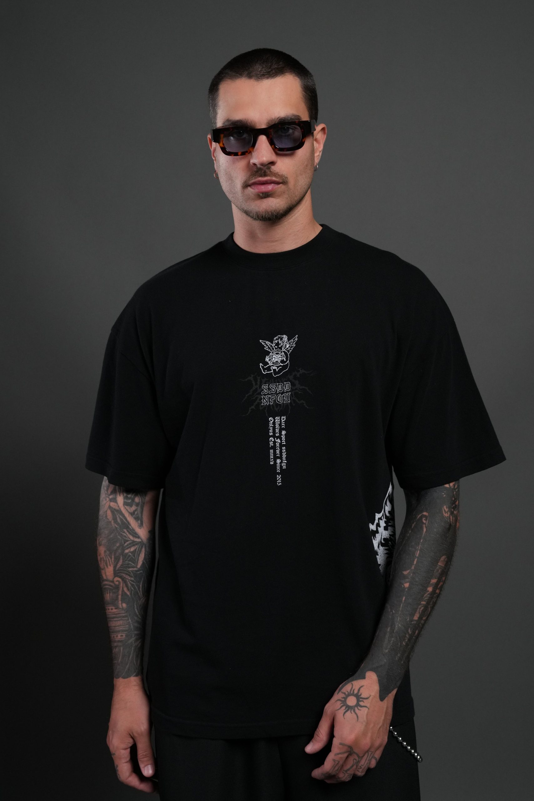 No Weapon Hesh Premium Oversized Tee in Black - Image 2