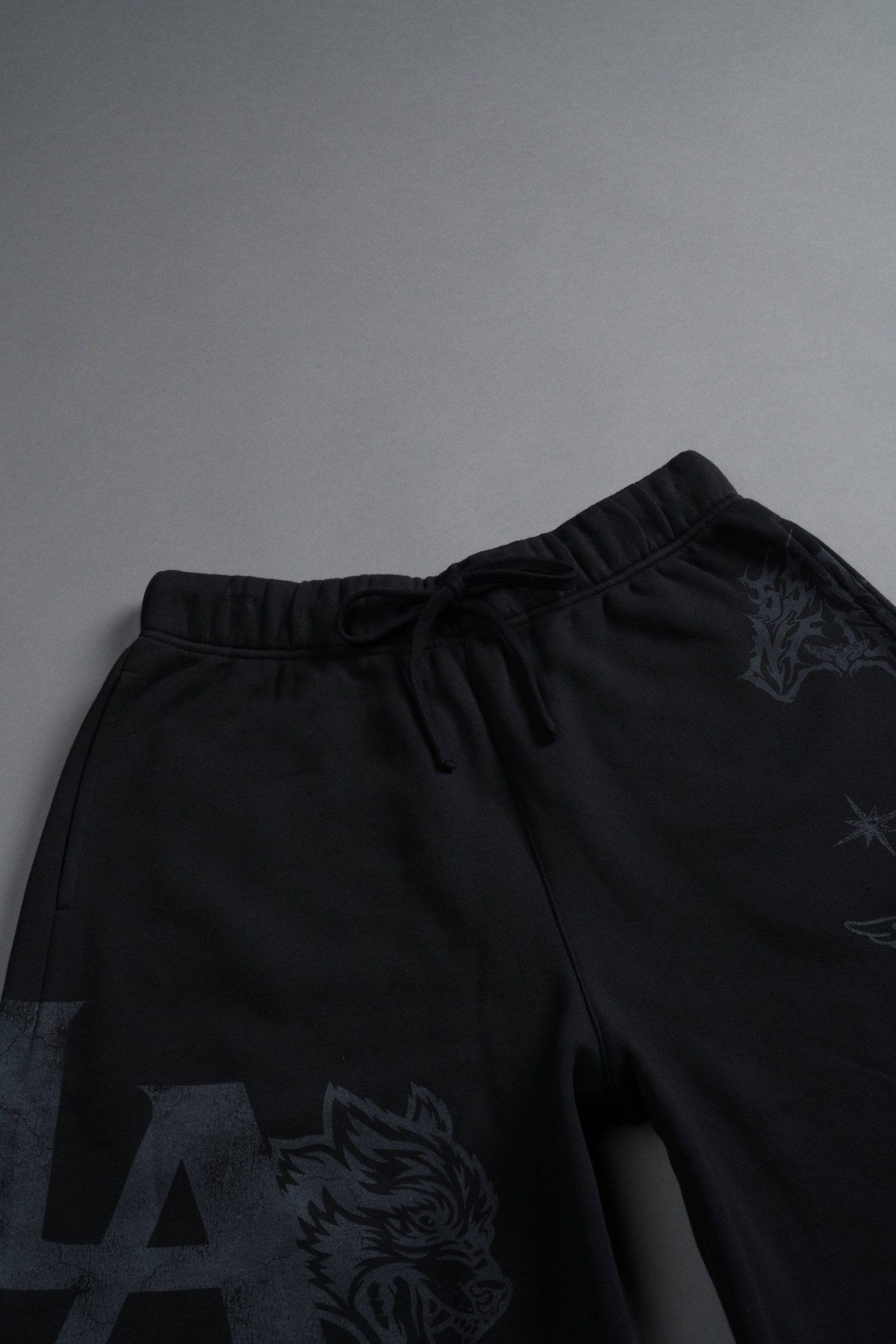 Homage To La Raw Hem Oversized Post Lounge Sweat Shorts in Black - Image 7