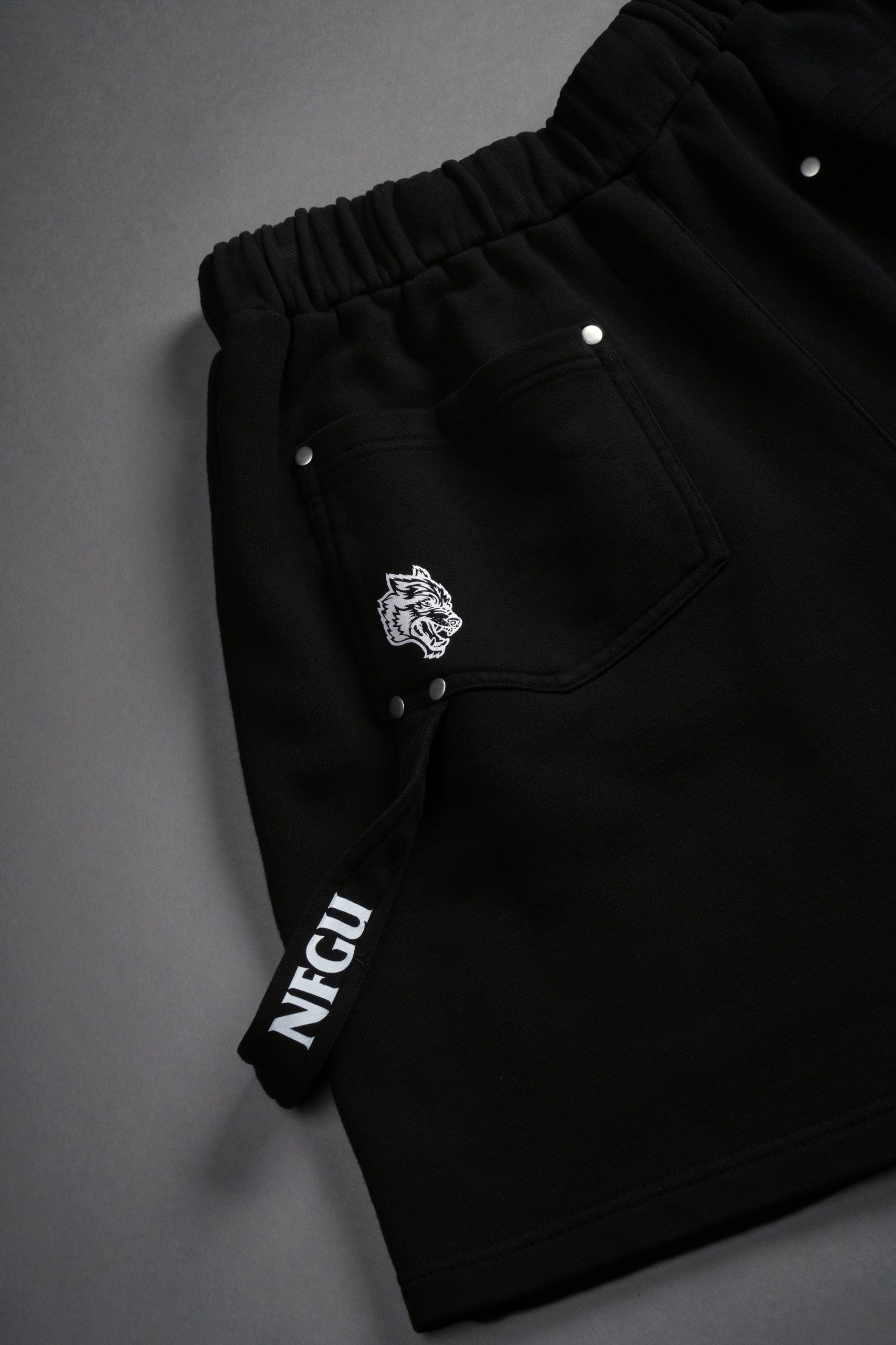 NFGU Forever Rivet Fleece Shorts in Black - Image 5