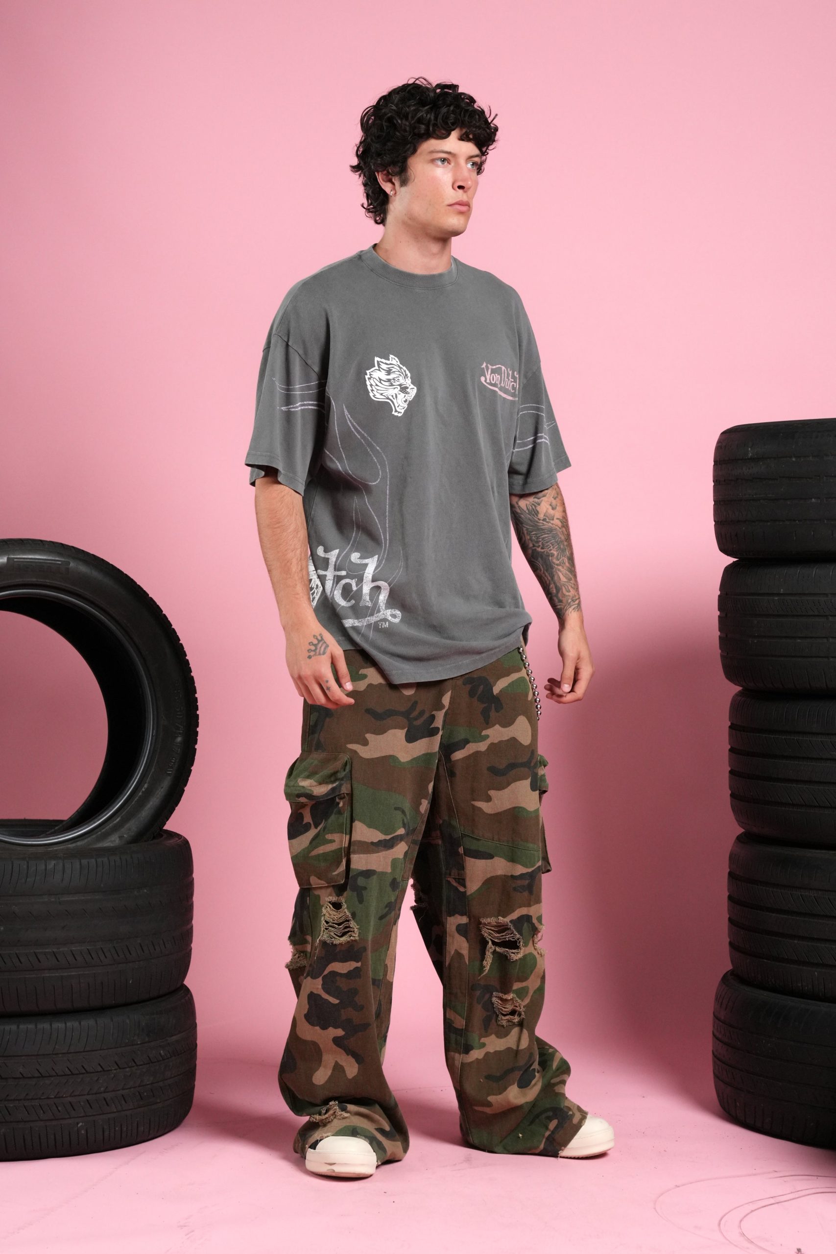 Darc Omen Side-By-Side Series Premium Tee in Slate Gray - Image 5