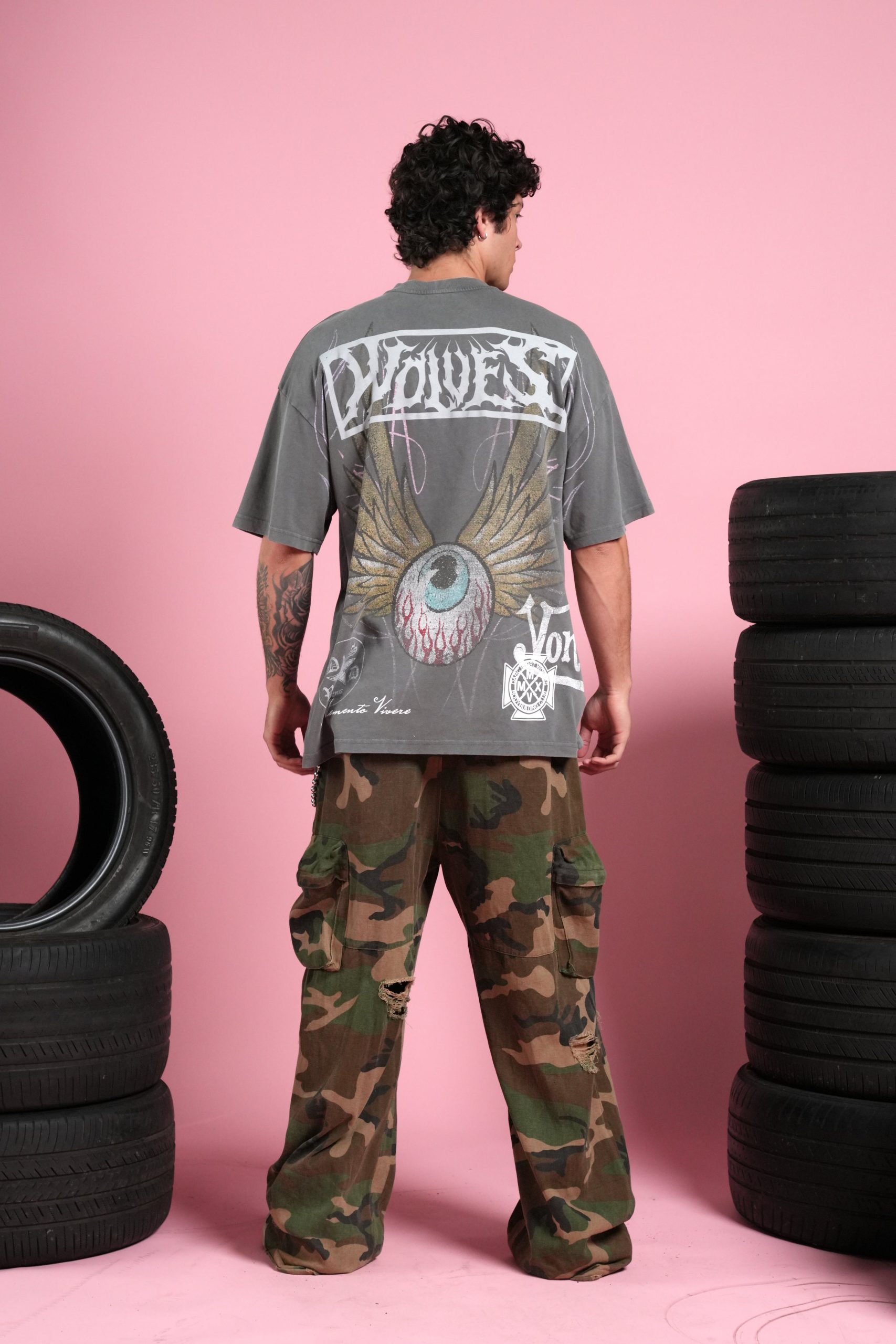 Darc Omen Side-By-Side Series Premium Tee in Slate Gray - Image 6