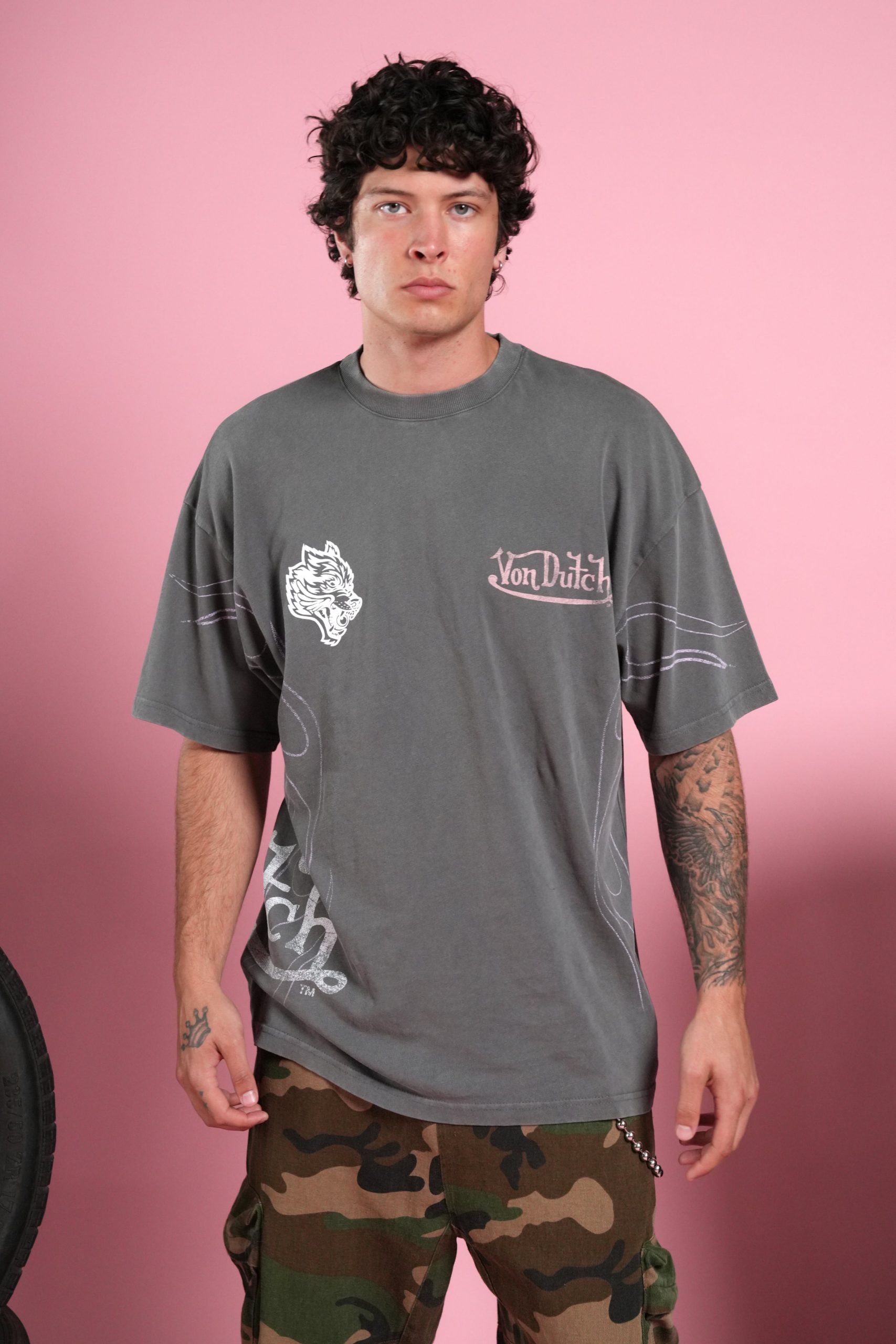 Darc Omen Side-By-Side Series Premium Tee in Slate Gray - Image 2
