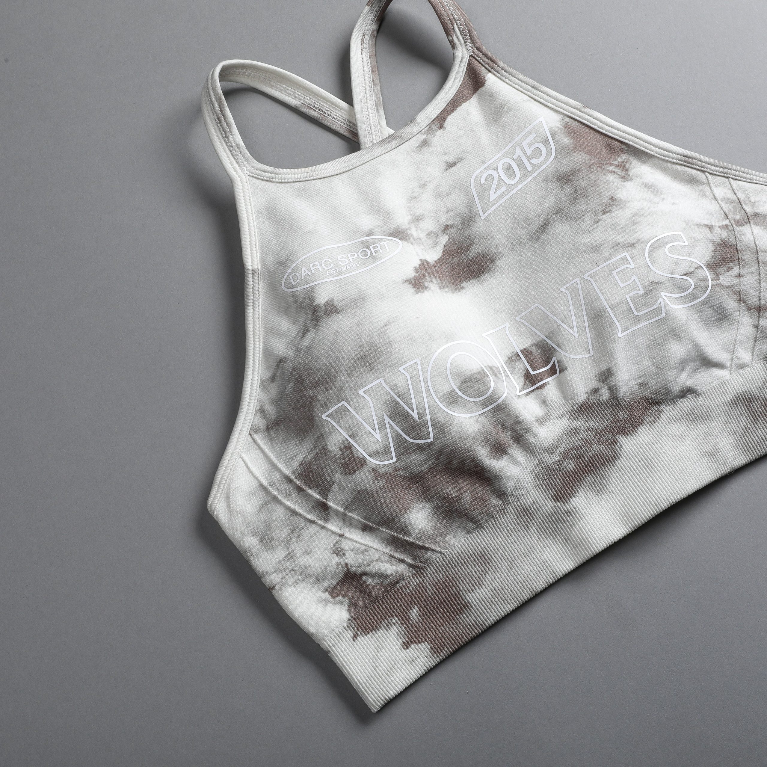Faster Everson Seamless High Neck Bra in Stone Ghost Clouds - Image 8