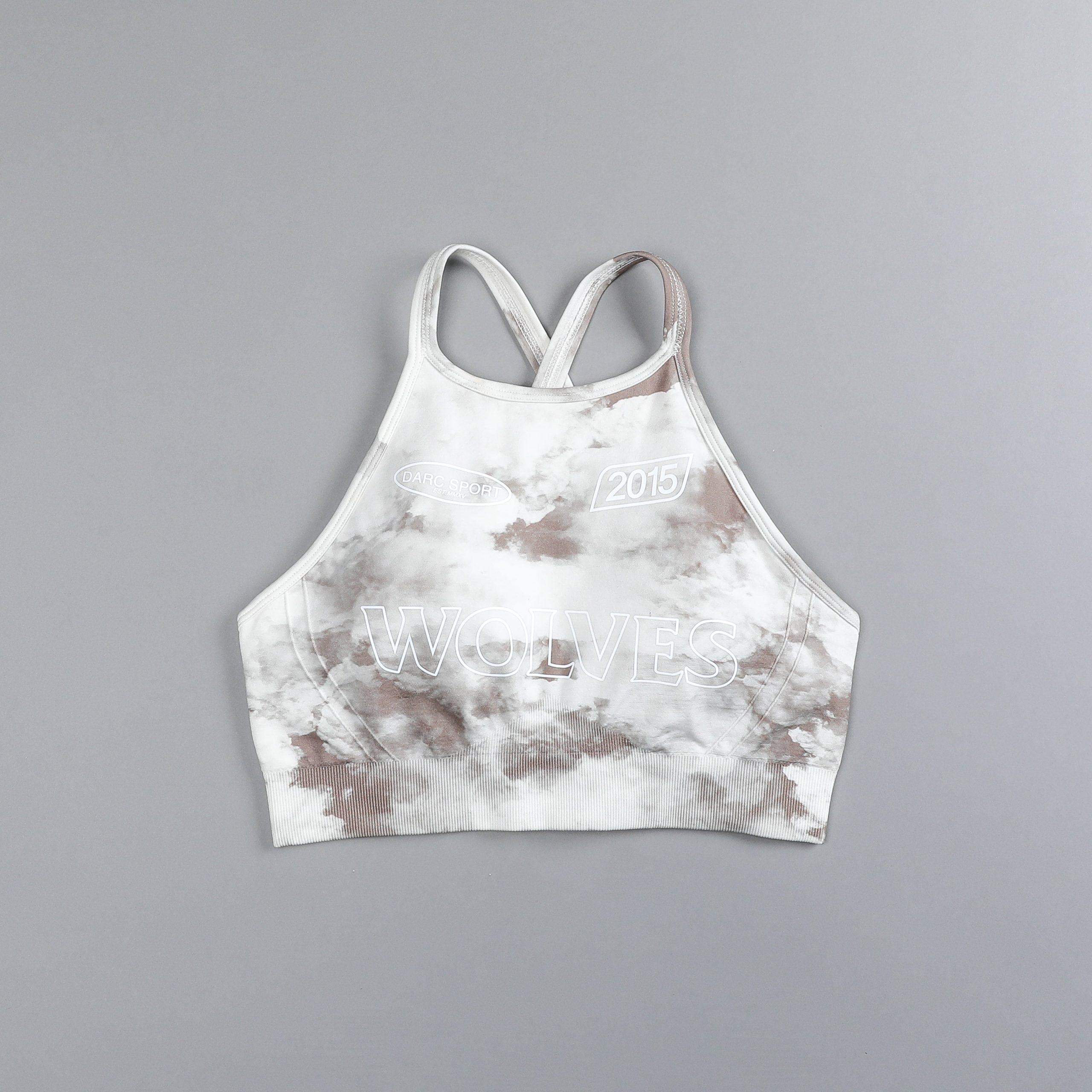 Faster Everson Seamless High Neck Bra in Stone Ghost Clouds - Image 3