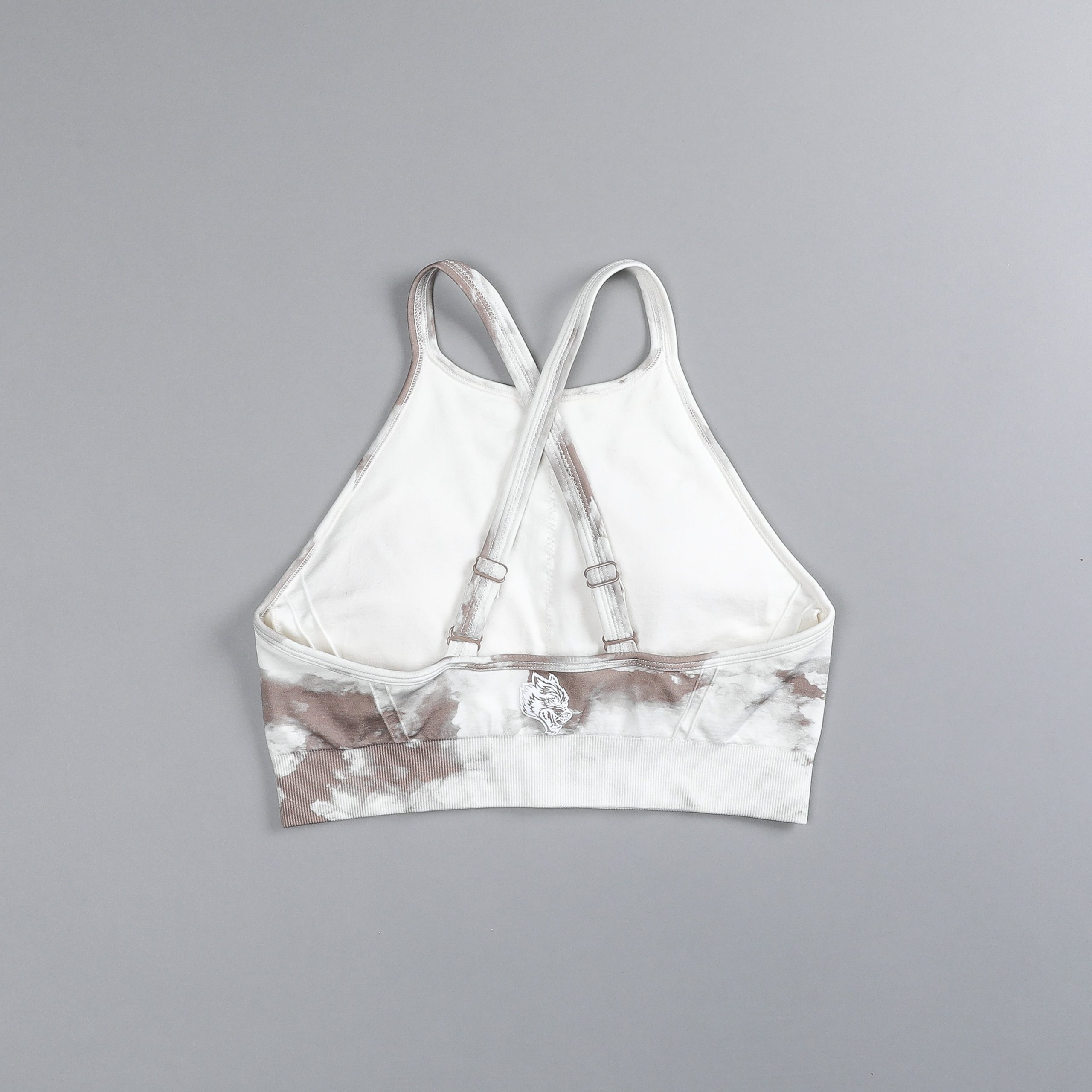 Faster Everson Seamless High Neck Bra in Stone Ghost Clouds - Image 4
