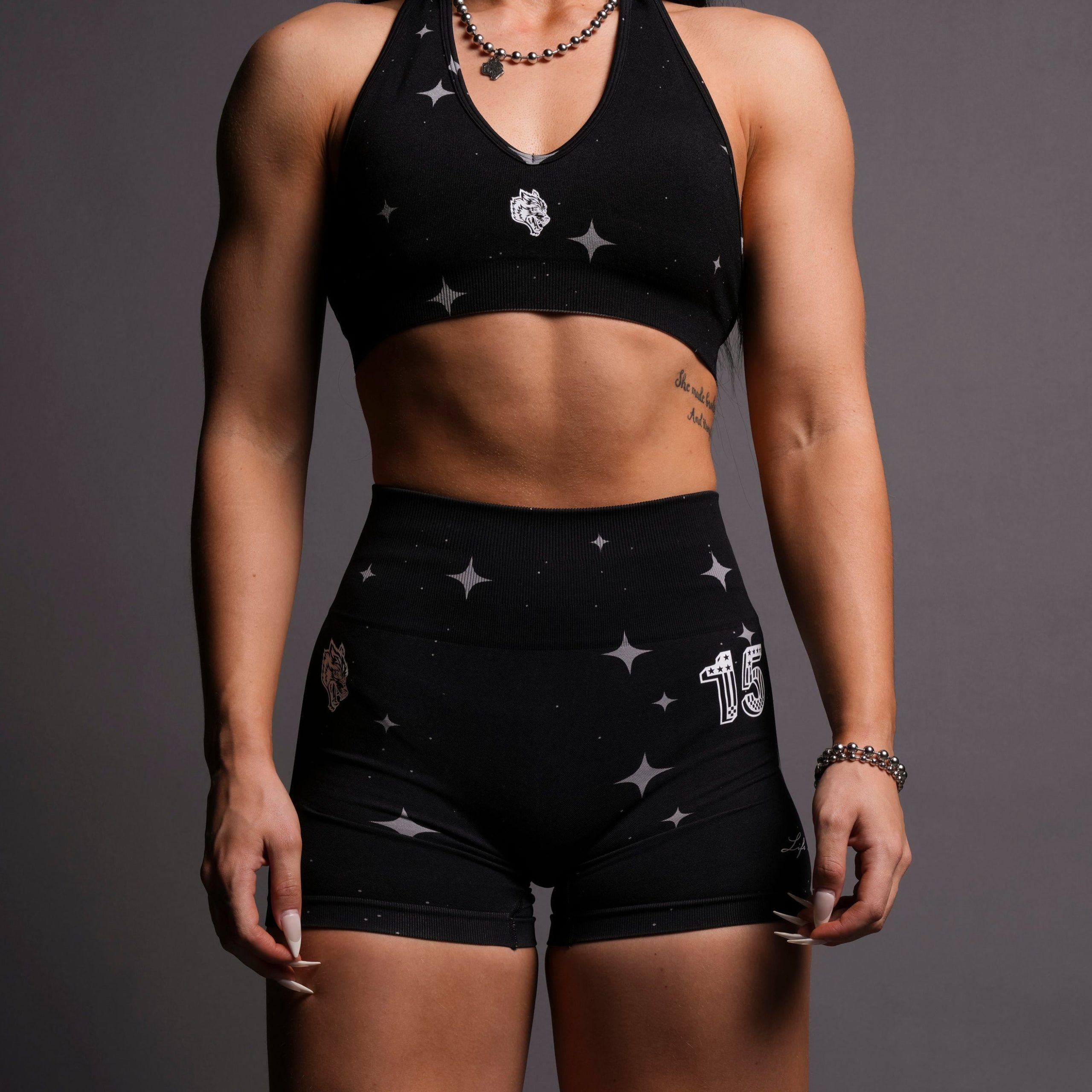 Throttle Everson Seamless Sierra Shorts in Black Starry Night - Image 2