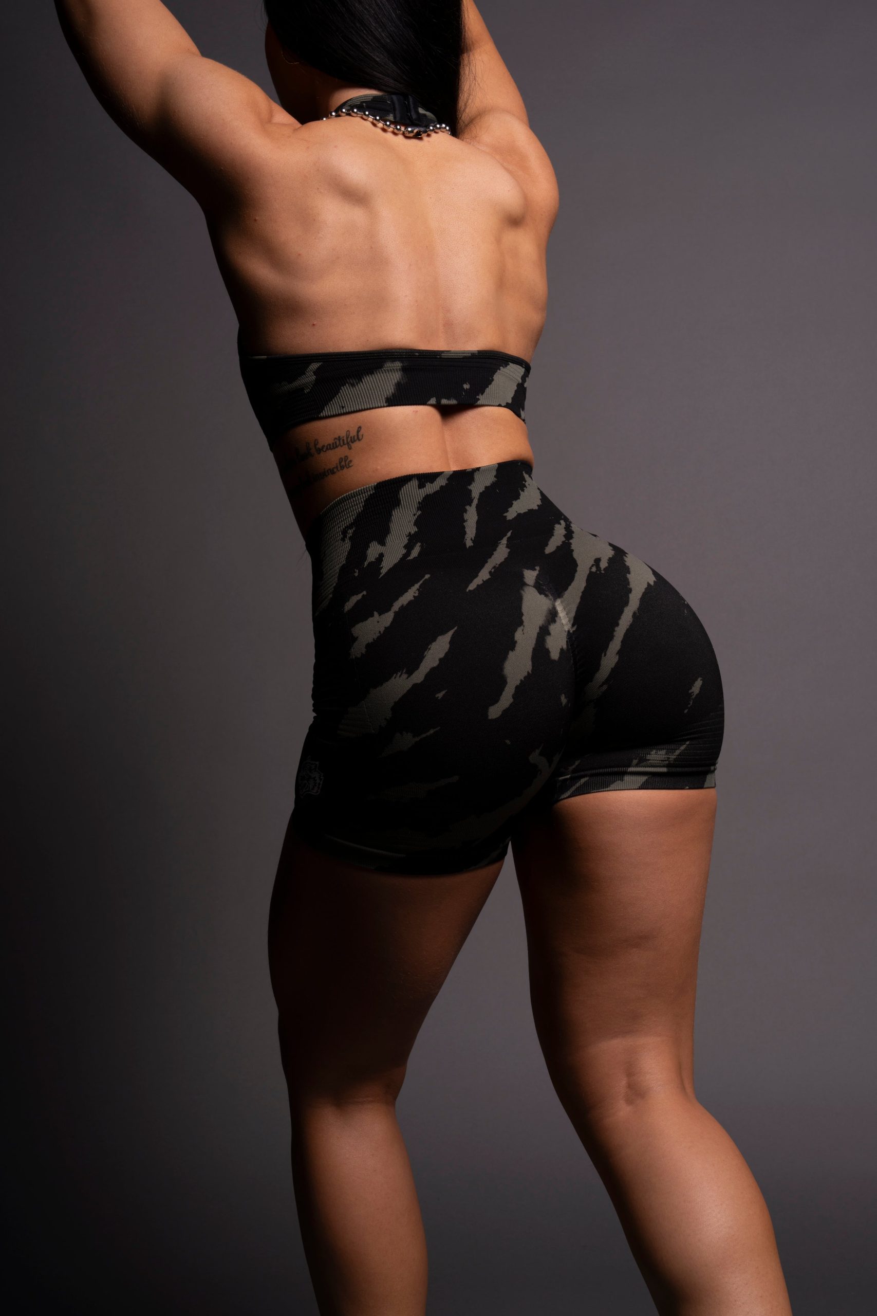 Wolves Forever Everson Seamless Valencourt Shorts in Pine Green/Black Native Camo - Image 5