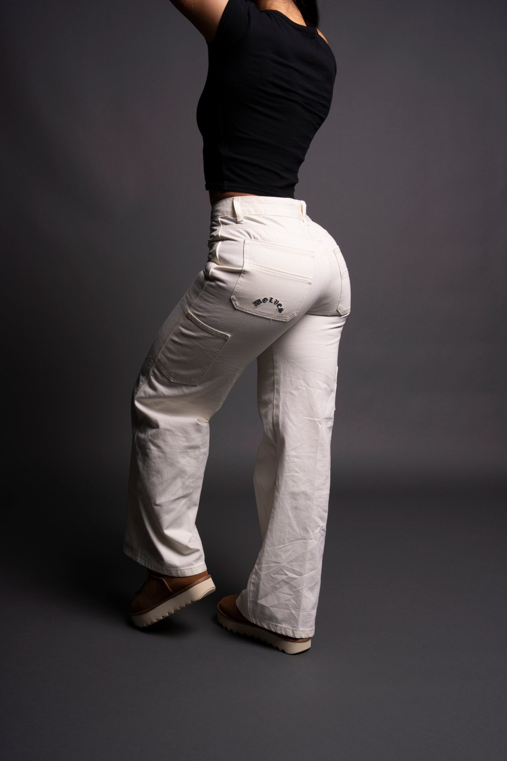 Chopper Lira Denim She Carpenter Pants in Cream - Image 4