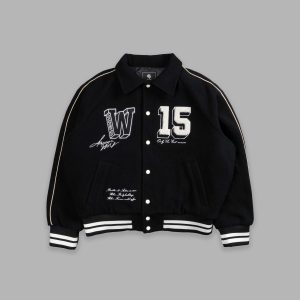 Team Roxy Box Cut Rudy Lettermans Jacket in Black