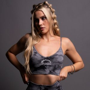 Riders Everson Seamless Sports Bra in Black Ghost Clouds