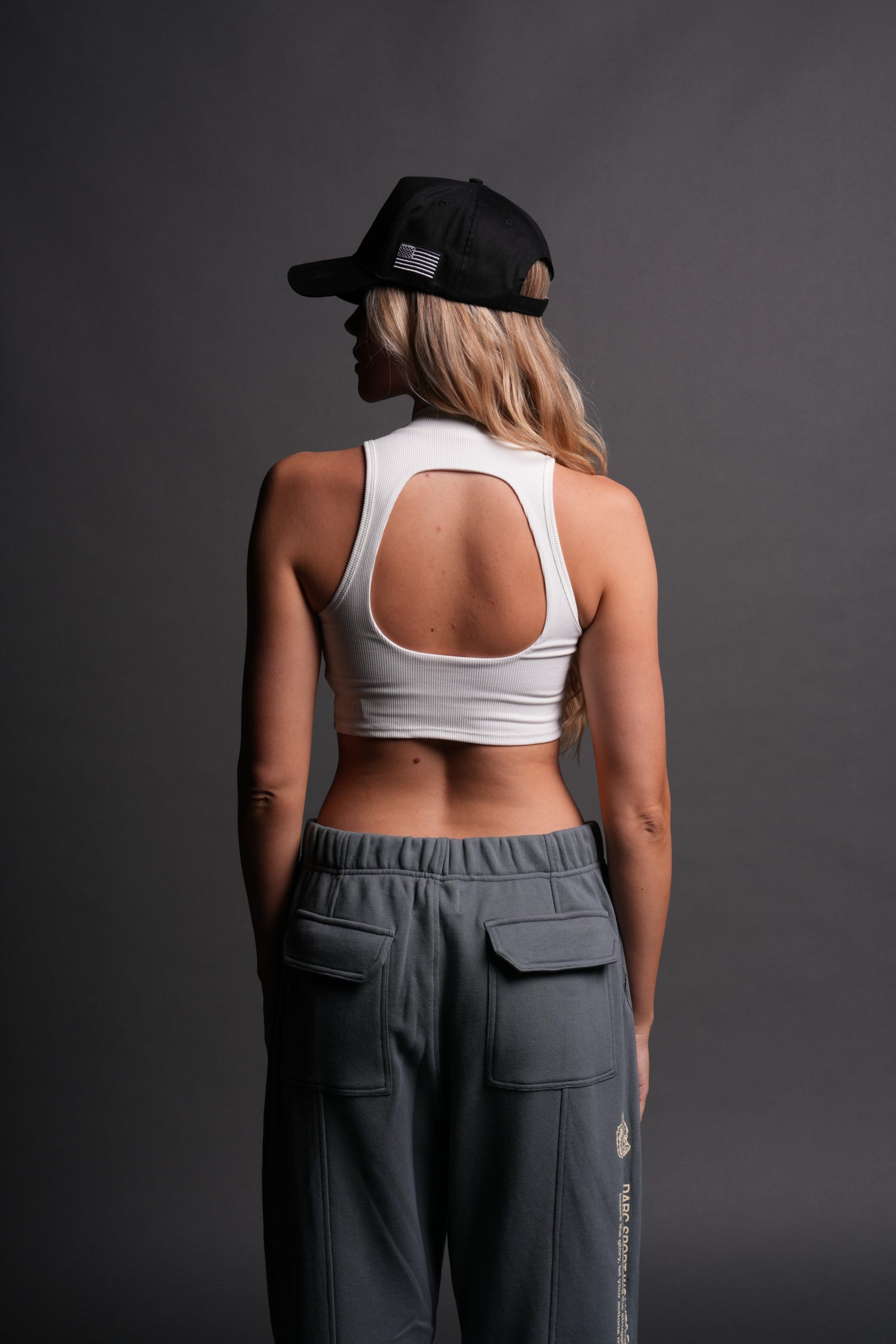 Chopper Romy Mockneck Ribbed Tank in White - Image 6