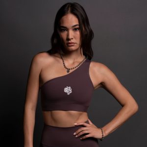 Single Wolf One Shoulder Energy Bra in Purple Night