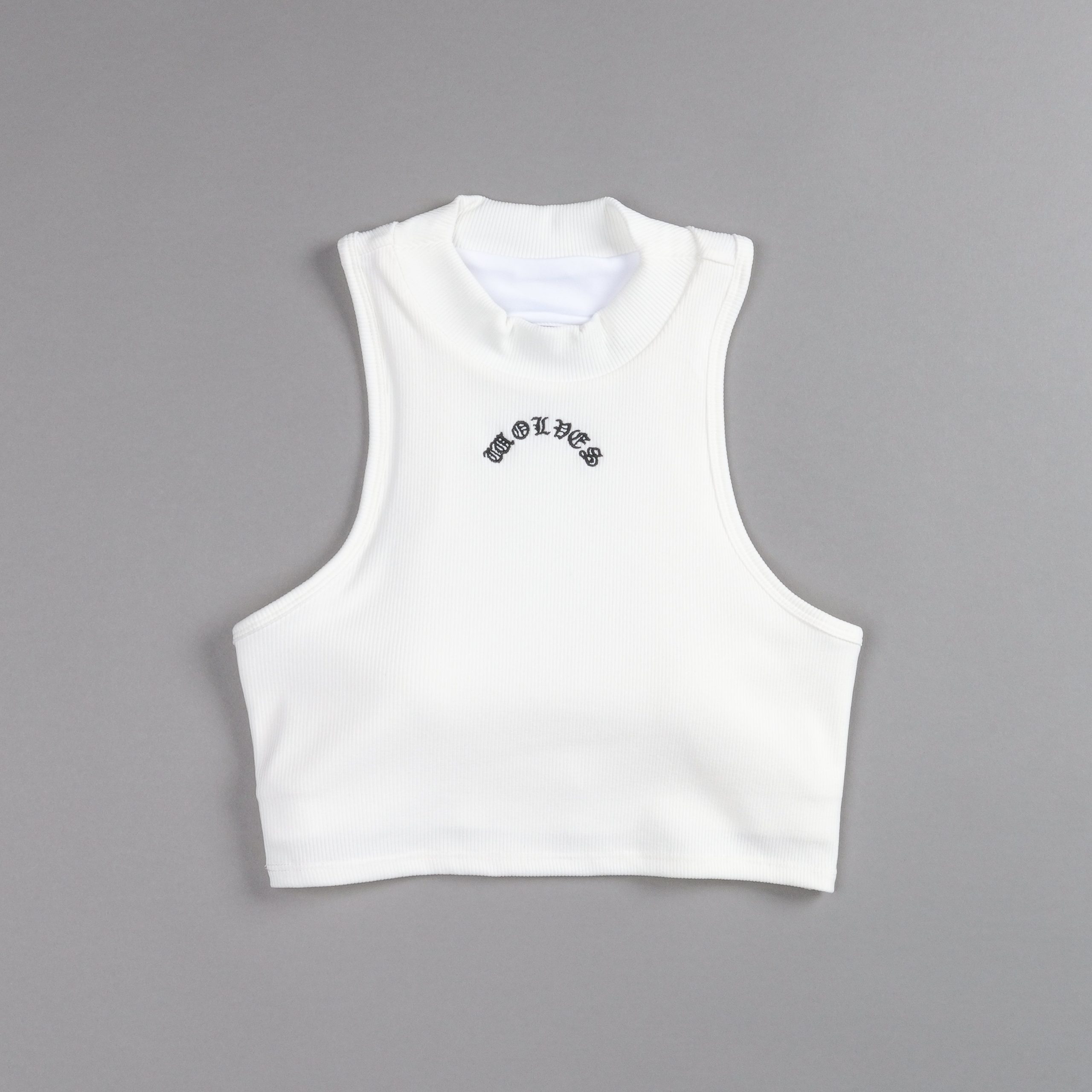 Chopper Romy Mockneck Ribbed Tank in White - Image 3