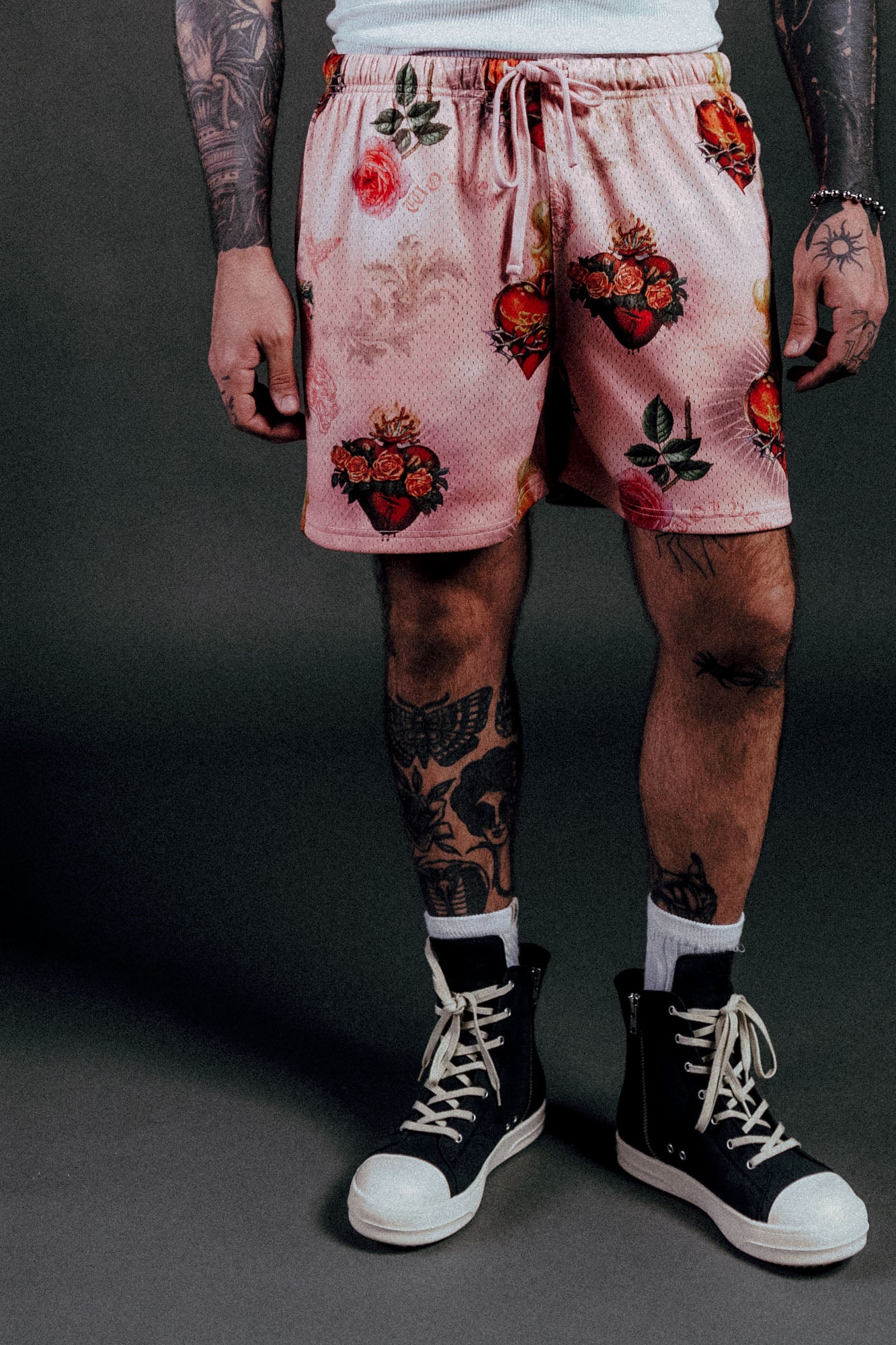 Sacred Path Mesh Shorts in Corazon de Devocion - Image 6